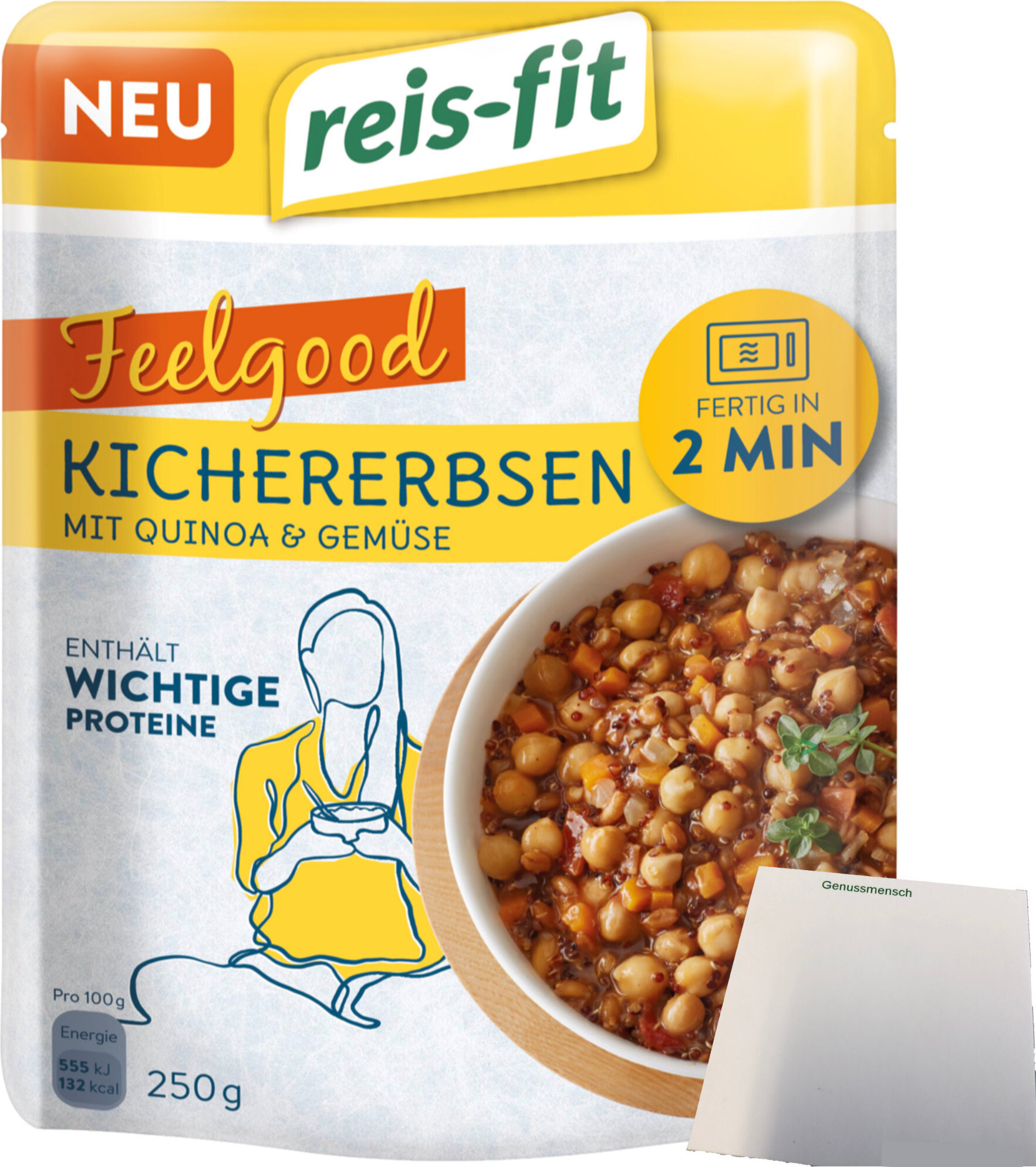 Reis-Fit Feelgood Kichererbsen Quinoa und Gemüse (250g Packung) + usy Block {{ Vorgang.Allgemein.Stammdaten.HAN }}