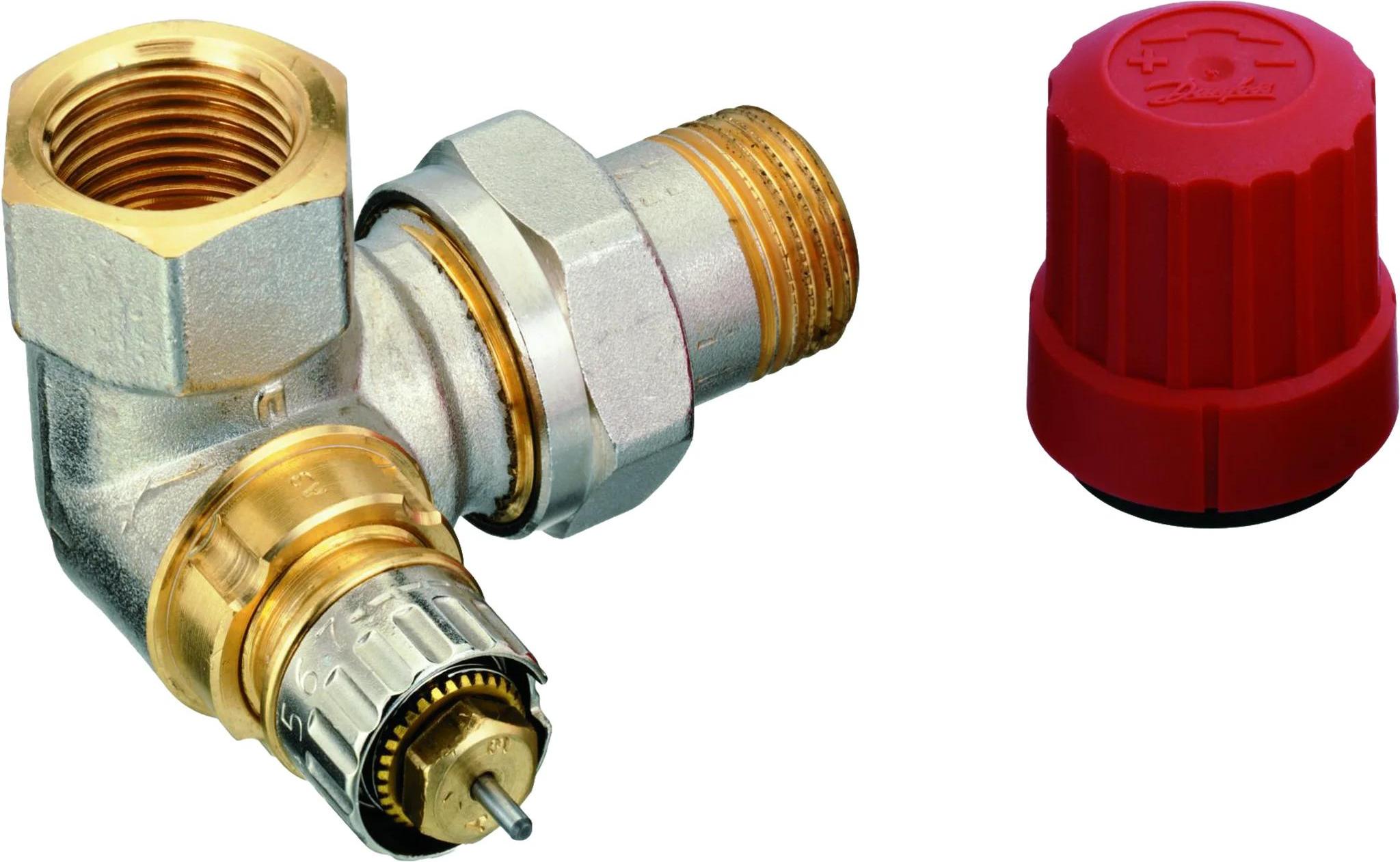 Danfoss Ventilgehäuse RA-N 15 R 1/2, WE rechts, matt vernickelt, 1 Stk.