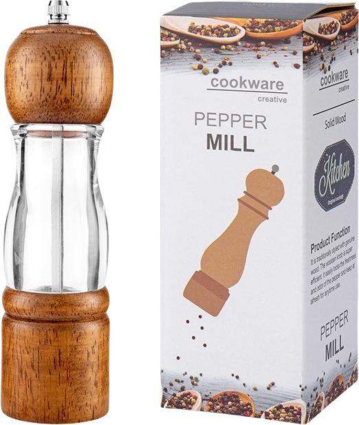 INF 8 Zoll Retro Holz Pfeffermühle, Manuell, Einstellbare Mahlgrade 388896