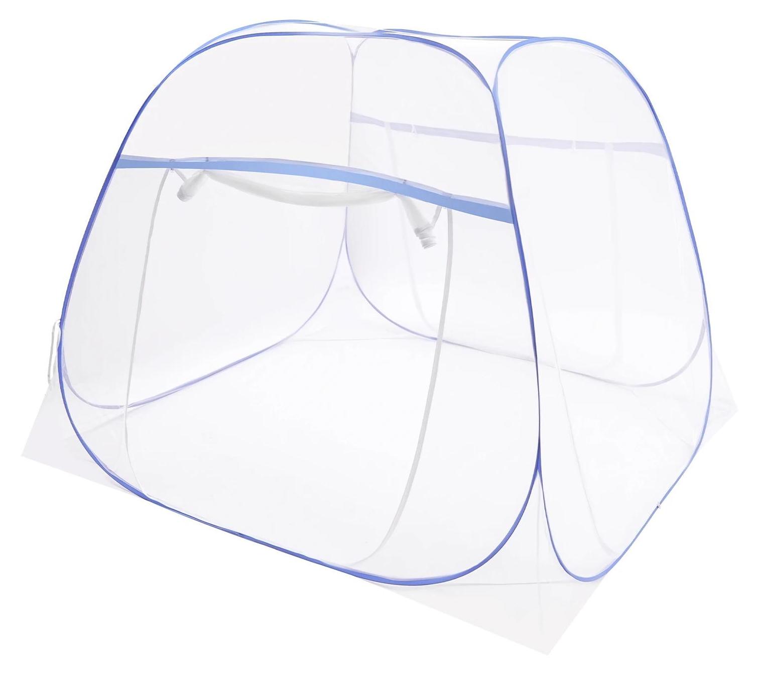 StarTech Moskitonetz fürs Bett - Bettzelt - 3 Türen - 200×180×145 cm - Für 1,8 m Bettbreite - Tragbar für Camping - Blau