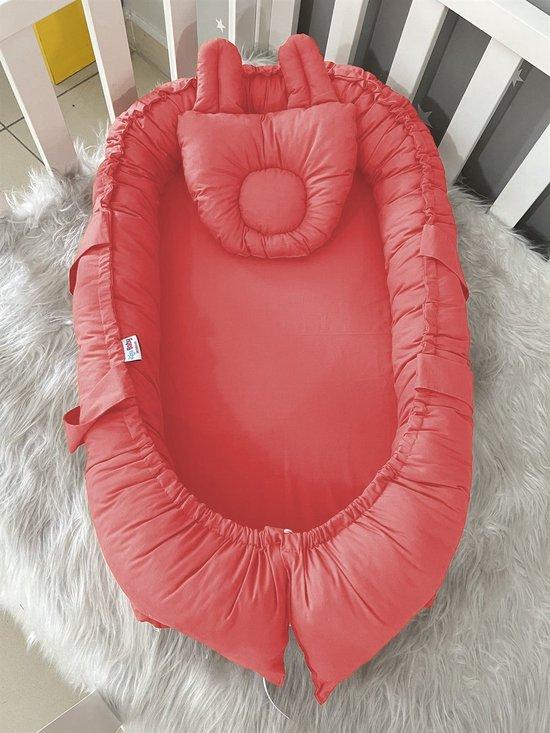 OPTIMUS Jaju Baby Babynest mit Kopfkissen Baumwolle 100 x 60 cm Tegel