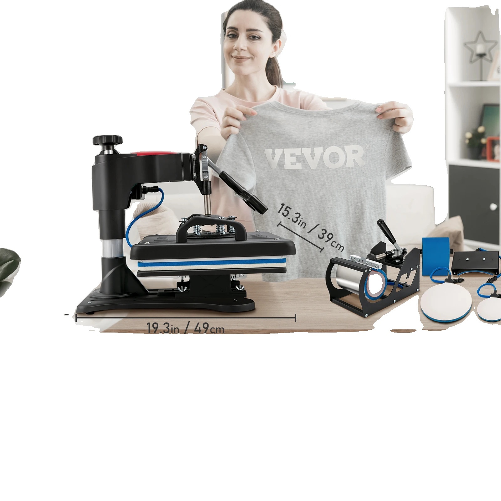 VEVOR tepelný lis, 12x15 palcov, univerzálna regulácia teploty, typ A