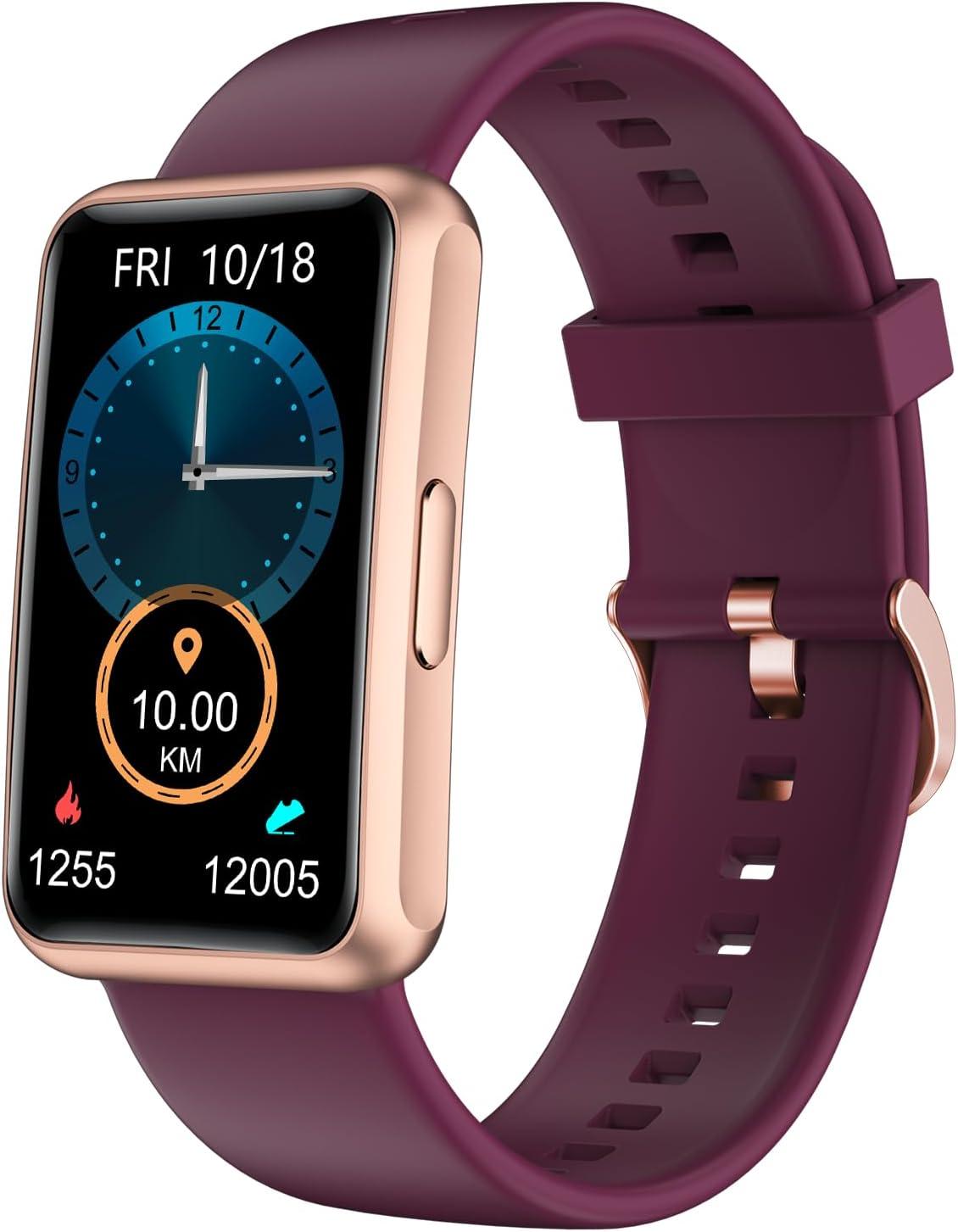 HUAKUA Pedometer Smartwatch 1,47 Zoll Fitness Tracker mit Schrittzähler, Kalorienzähler, Schlafmonitor, IP68 wasserdicht, Stoppuhr & Timer S2