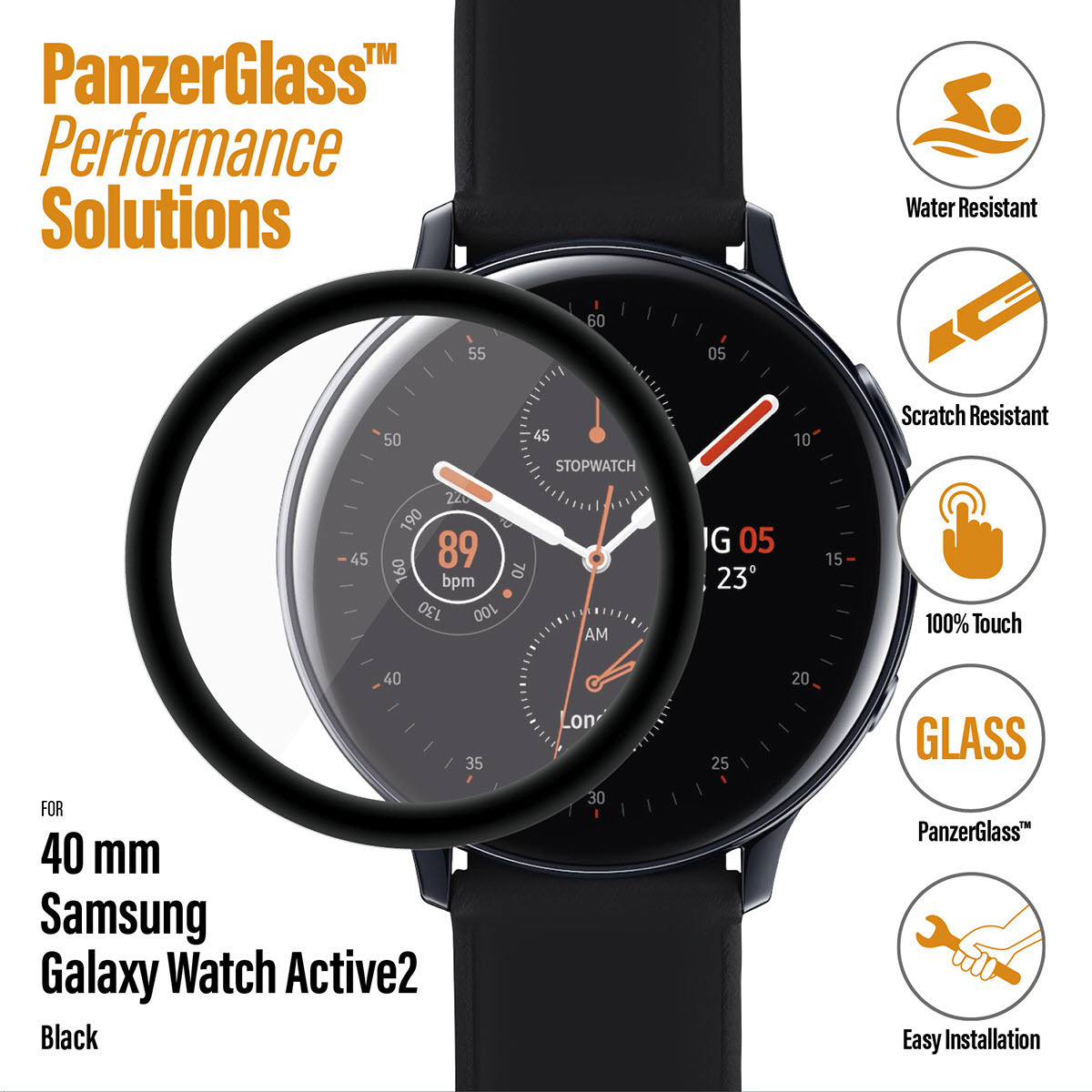 PanzerGlass 7206, Ochrana displeja, Smartwatch, Priehľadná, Samsung, Samsung - Galaxy Watch Active 2 40mm, Temperované sklo, Polyetyléntereftalát (PET)