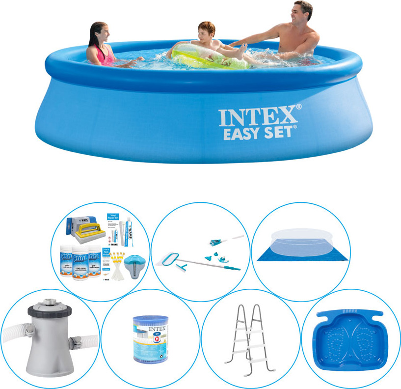 Komfortný balík pre bazén - 8 kusov - Intex Easy Set Round 305x76 cm