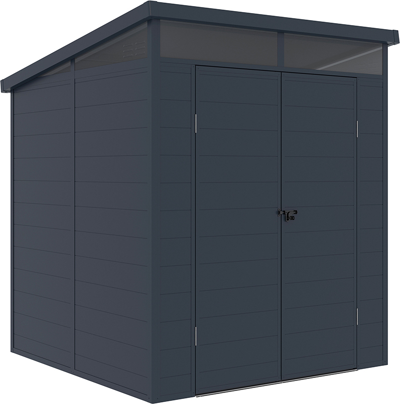 Plastový prístrešok Westmann Topia M so šikmou strechou antracit 2x2 m