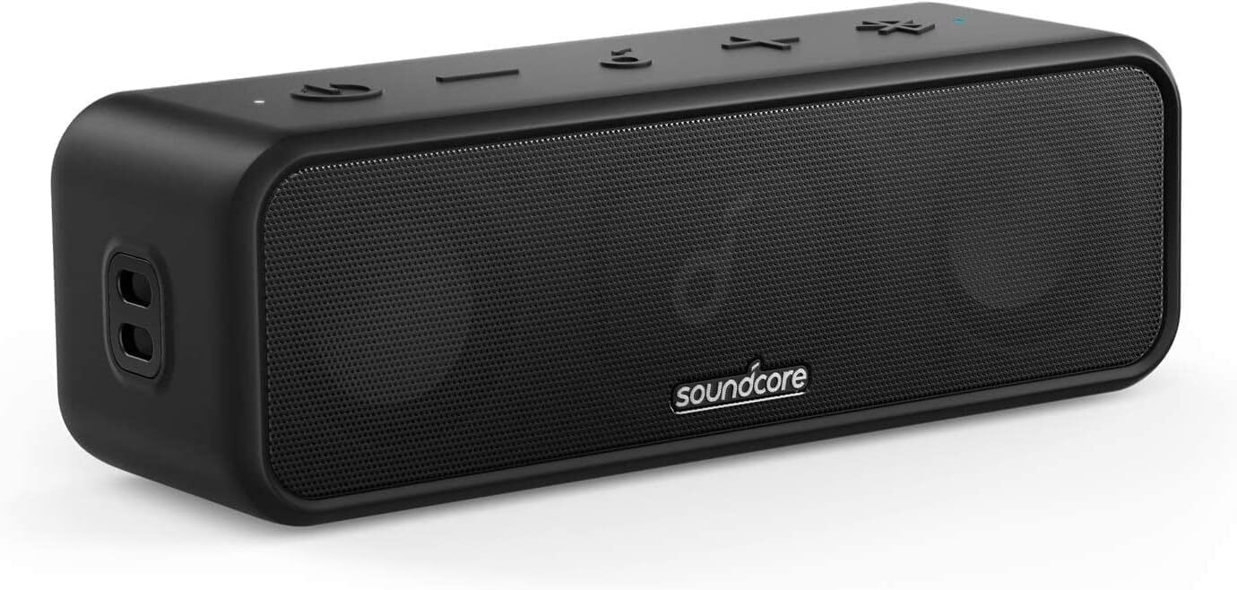 soundcore 3 Bluetooth reproduktor, stereo zvuk, zvukový reproduktor s titánovou membránou, PartyCast, BassUp - čierny