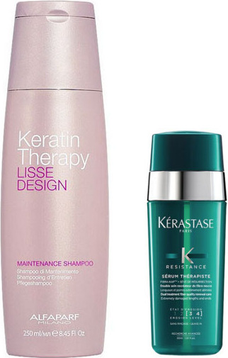 Alfaparf Keratin Therapy Maintenance Shampoo 250ml + Kerastase Therapiste Serum 30ml
