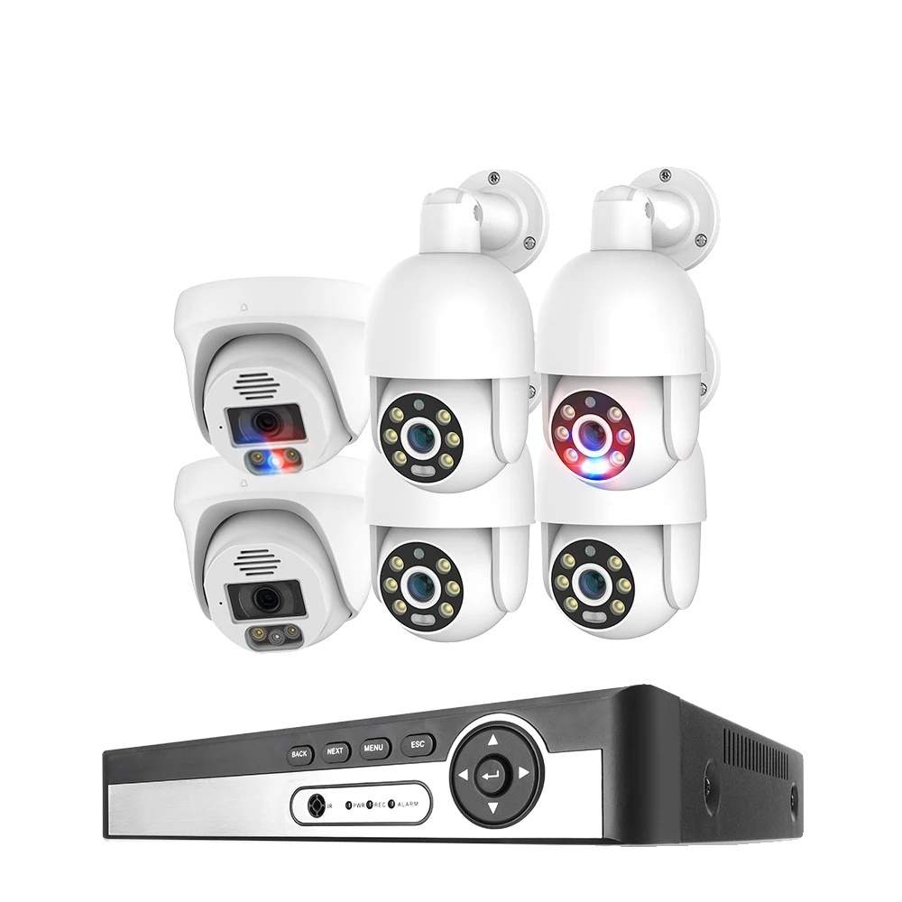 Kamerový systém POE, rozlíšenie 8 MP Ultra HD, červený/modrý svetelný alarm