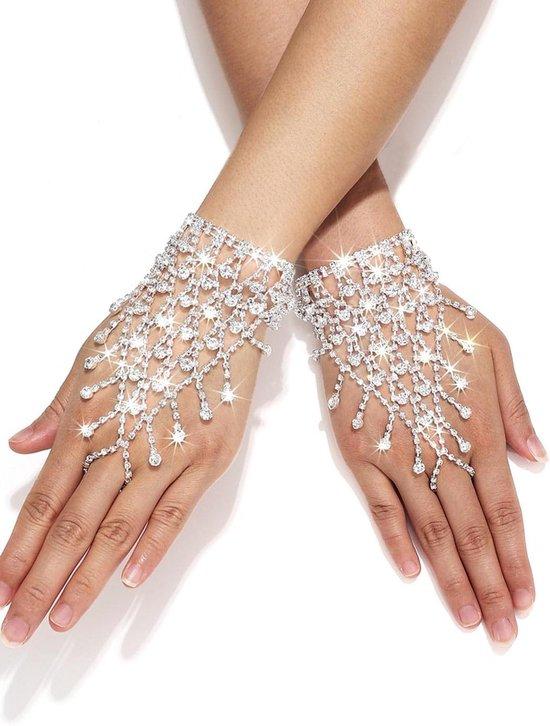 OEM Silbernetz-Brustierling mit Glitzersteinen und Fransen, Frauen-Schmuck für Partys und Alltagsverwendung, Glitzernder Design 2026