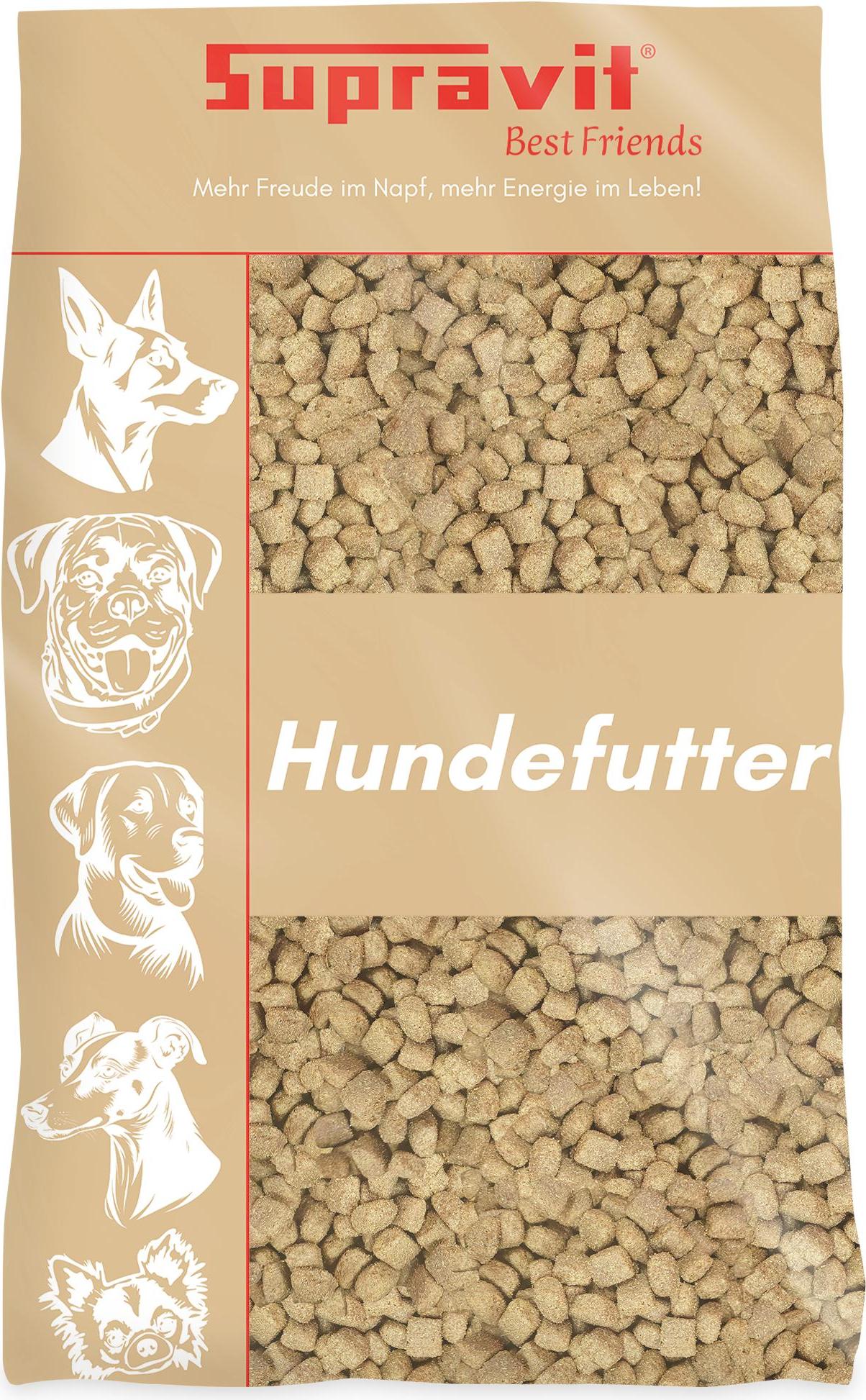 Supravit Hundefutter trocken 15kg | Huhn mit Mais | schmackhaft und gut verträglich | Hunde Trockenfutter für alle Rassen 469007