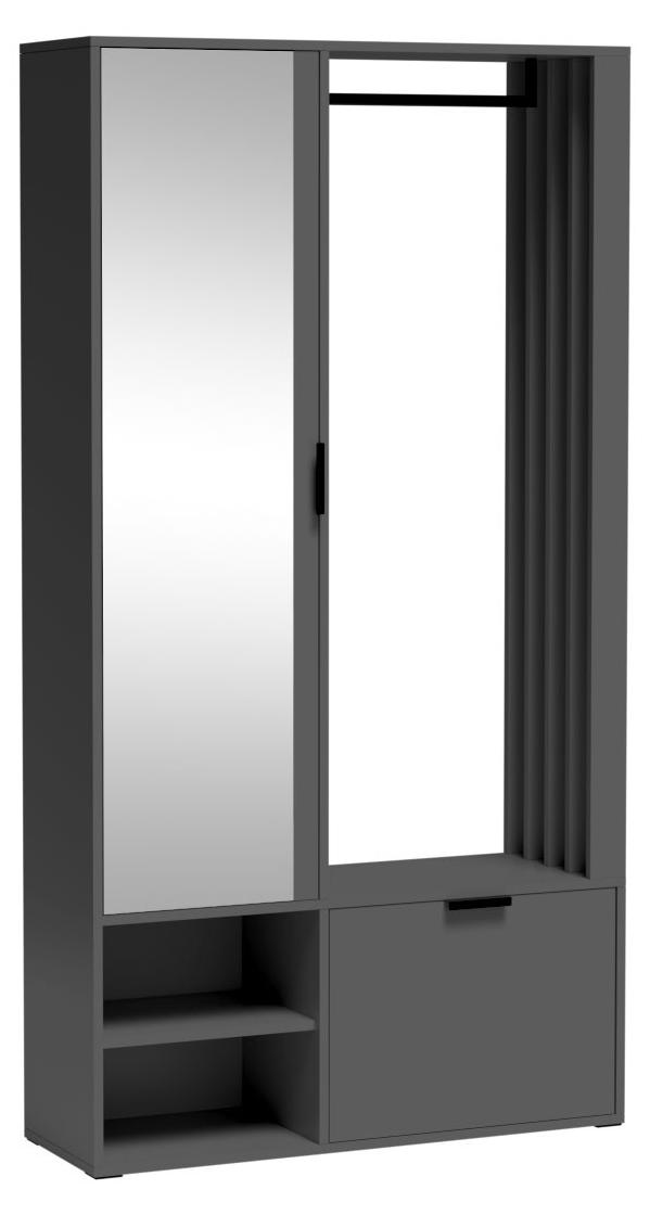 Masseno Garderobe-Set SETA 100/189,433 Modern Garderobenschrank Grau GARDEROBA MILO UNI SZARY