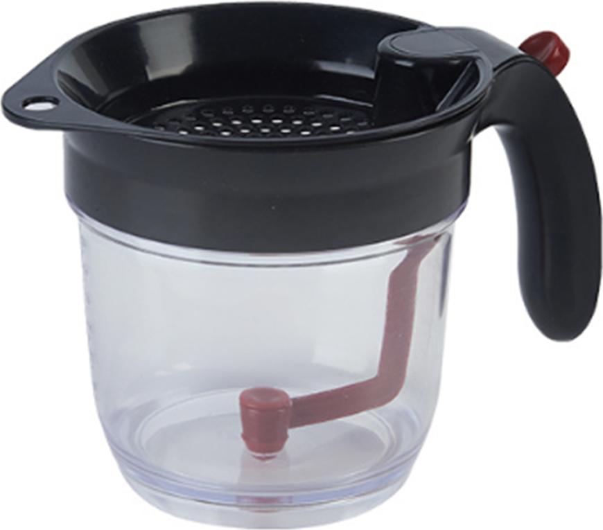 Mmgoqqt Fettabscheider, Messbecher und Sieb mit Bodenentriegelung für Bratensoßen und andere Flüssigkeiten mit Ölfett Kau-LA-250630-56