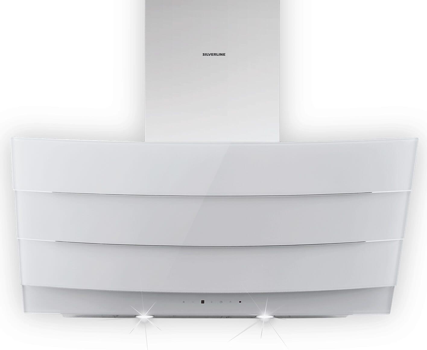 Silverline Kassiopeia Eco KSW 853 W Kopffreihaube 80 cm Edelstahl/Weißglas KSW853W