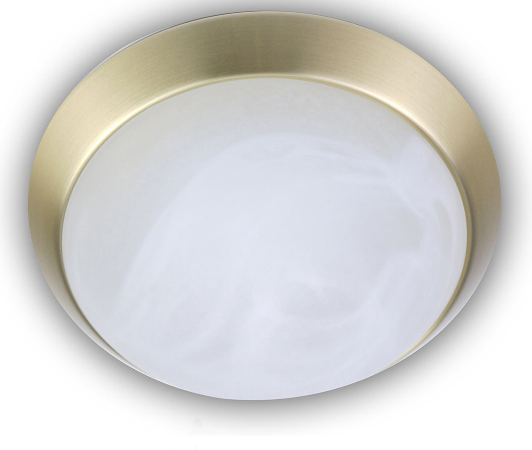 Niermann Standby LED Decken Leuchte rund Ø35cm Alabaster Art Zierring Messing matt LED Bürolampe sbs18011