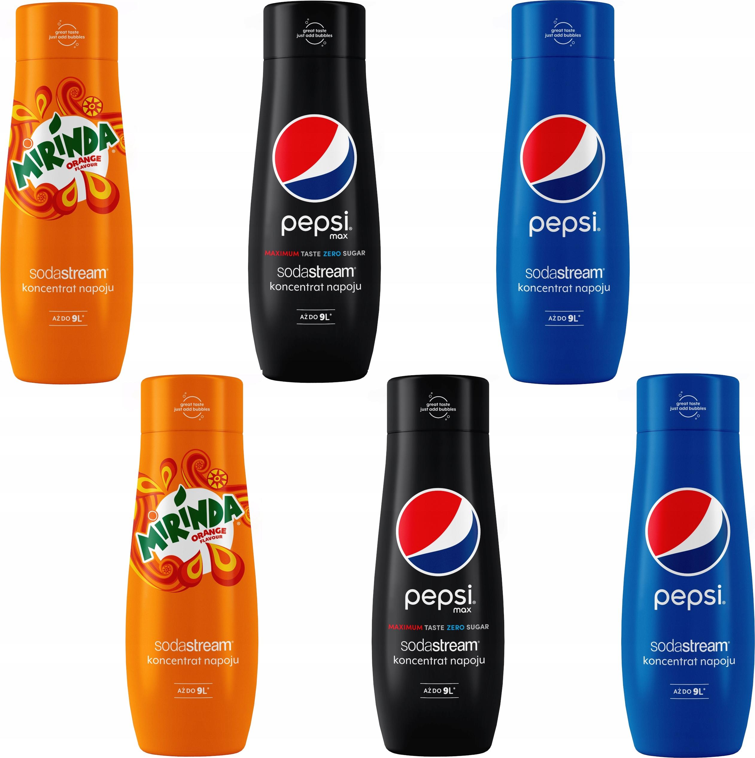 sada 6 koncentrátov SodaStream 2x (Pepsi + Pepsi MAX)