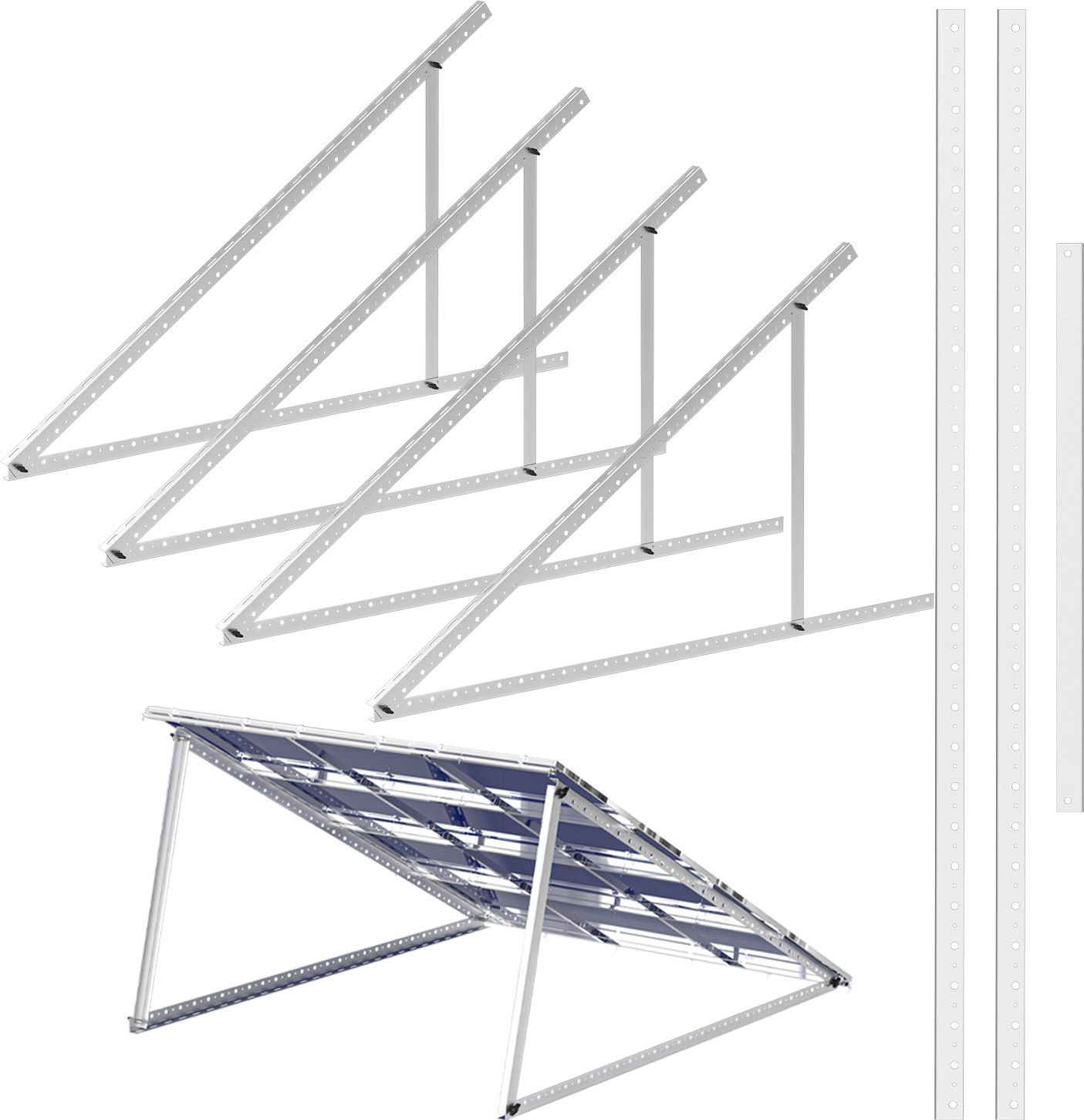 Kit di staffe per pannelli solari da 6 pezzi da 30 mm, supporto per pannelli solari, binario per pannelli solari, supporto per sistema di montaggio s | Leroy Merlin