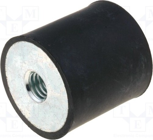 TNE 1x Vibrationsdämpfer 27N H: 4mm L: 10mm Gummi M4 Ø: 15mm 12N/mm DVA.3-15-10-M4-40 _1GH_DVA3-15-10-M4-40