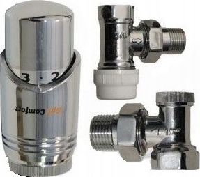 Idmar Winkelthermostat-Heizkörperbausatz Chrom