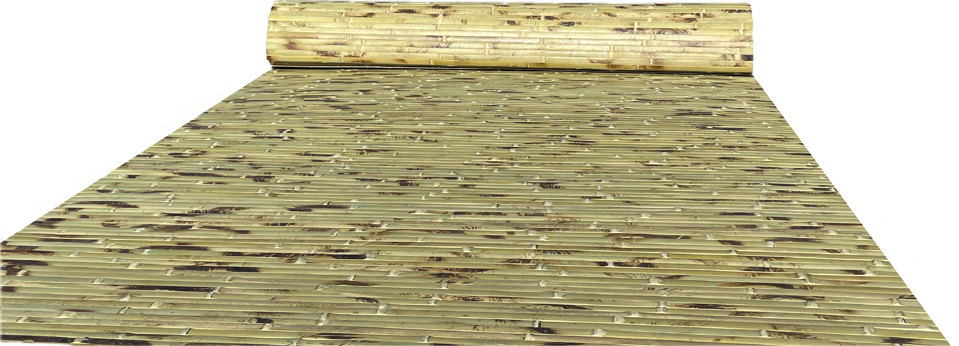 Nature-Lounge Wandverkleidung aus massiven Bambuslatten - Natur Roll Laminat in verschiedenen Musterungen Grün getigert Muster: 30 x 20 cm