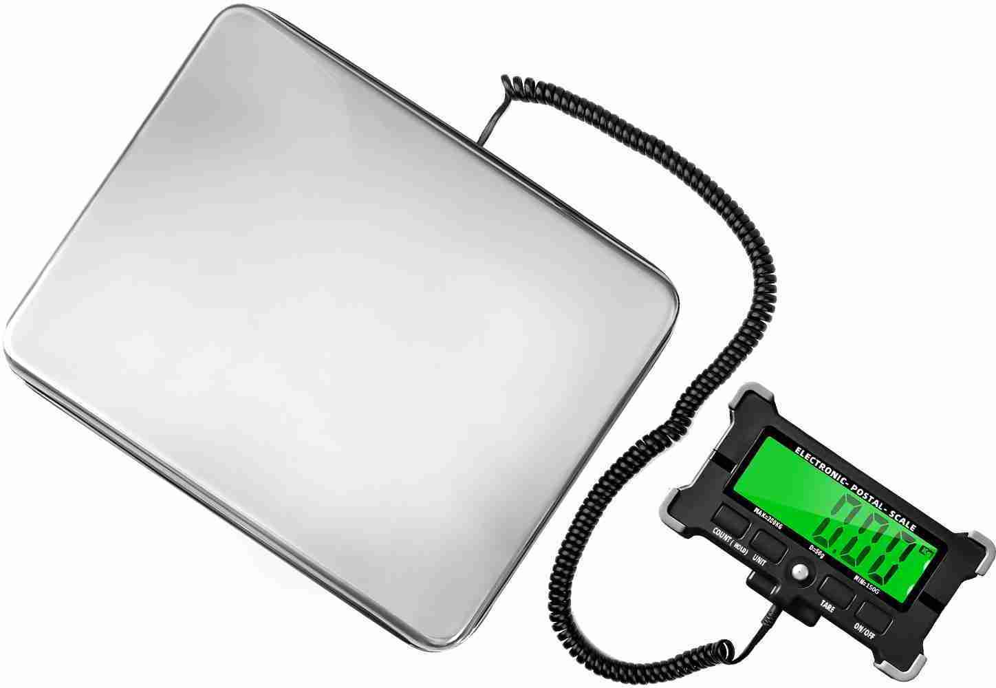 440 libier Elektronická poštová váha 0,05 kg Presnosť Integrovaná digitálna váha z nehrdzavejúcej ocele s podsvieteným LCD displejom Prepravné váhy s automatickým vypnutím / Data Hold / Tare / Count