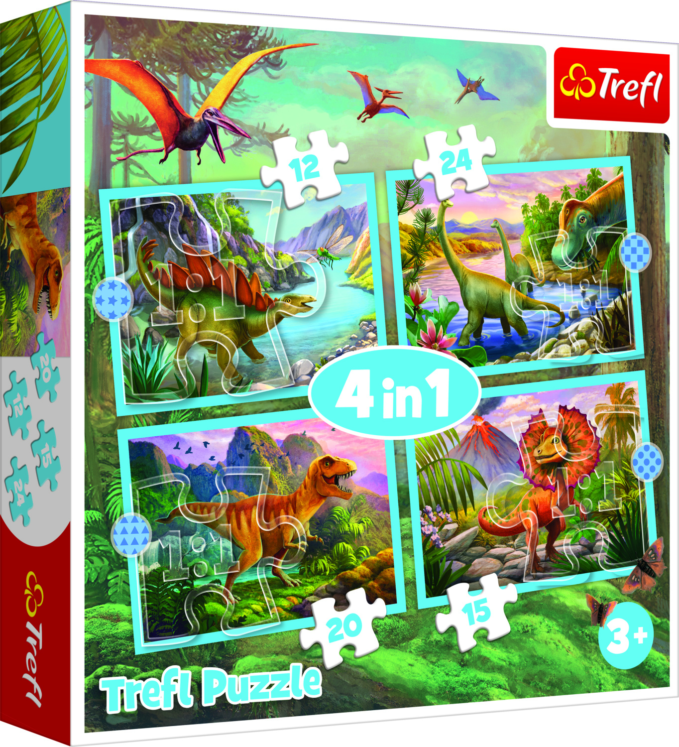 Trefl TREFL Puzzle Dinosaurs 4 in 1 set 12 15 20 24 pcs