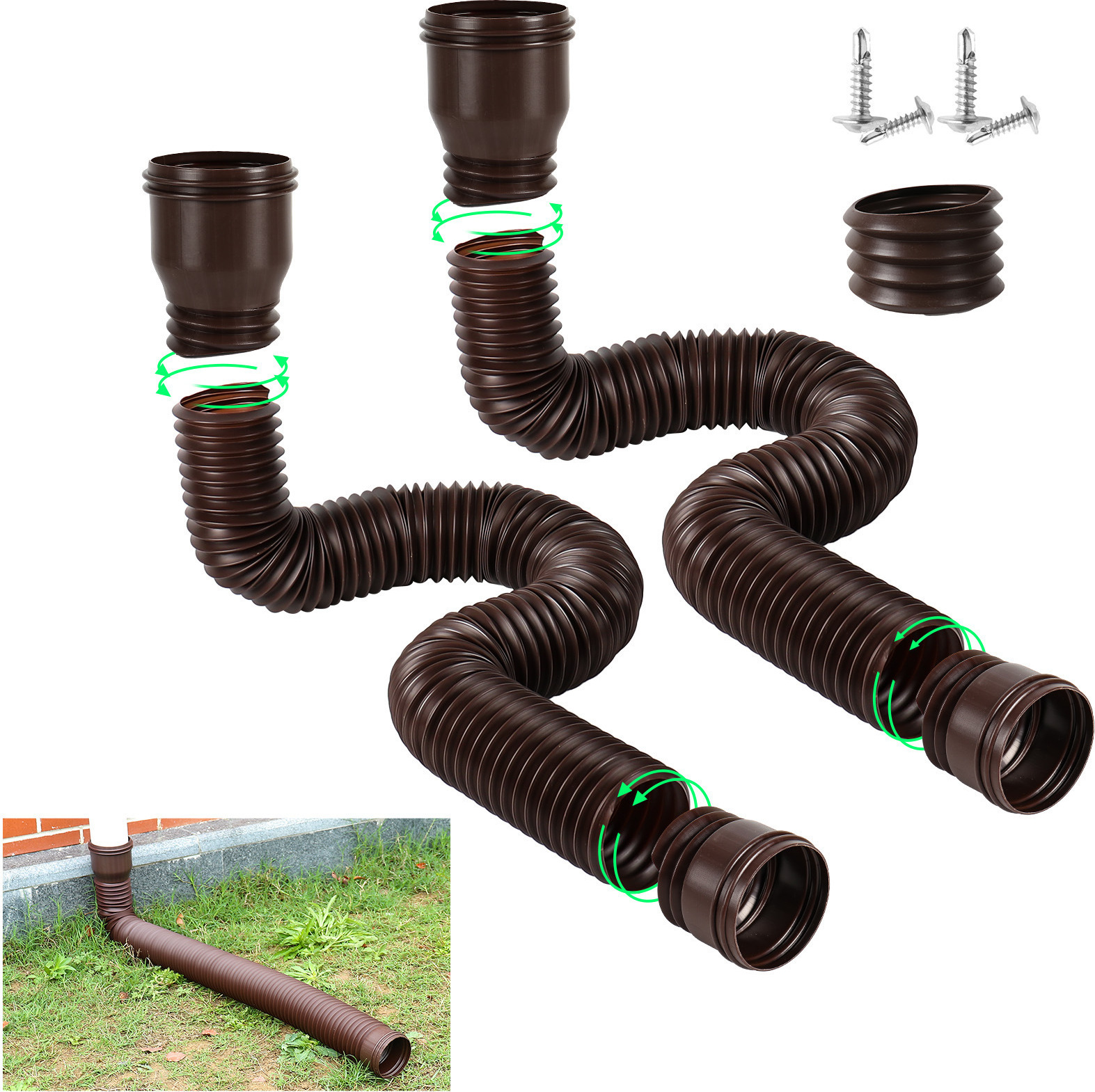 Produktbild von Rückschlagventil Für Abflussrohr – 75 Mm, PVC, Mit Sieb & Klemmring – Für Balkon, Garten & Regenwasser