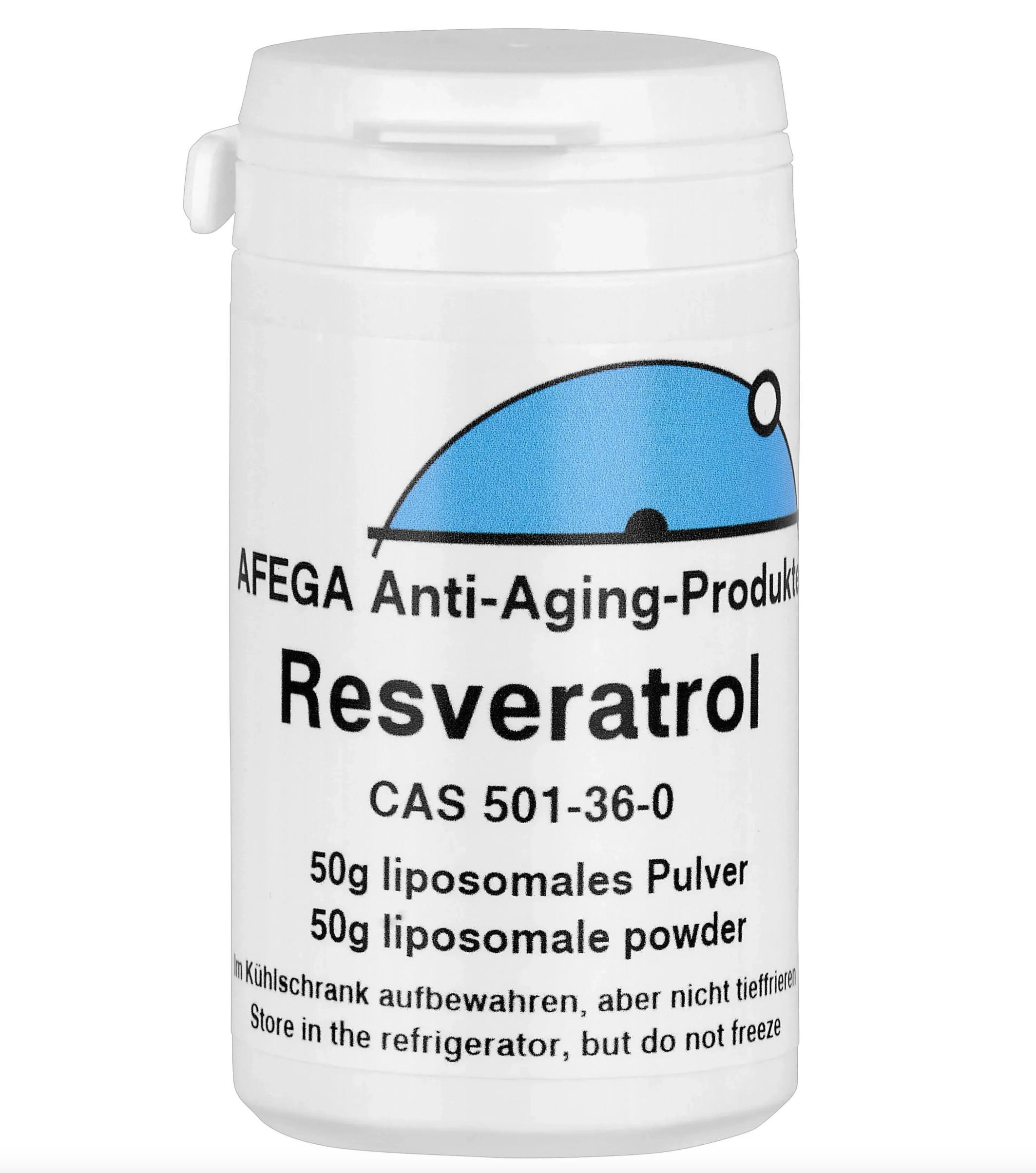 AFEGA Anti-Aging-Produkte 50 g liposomales Resveratrol-Pulver; 99 % Reinheit (pflanzenbasiert)
