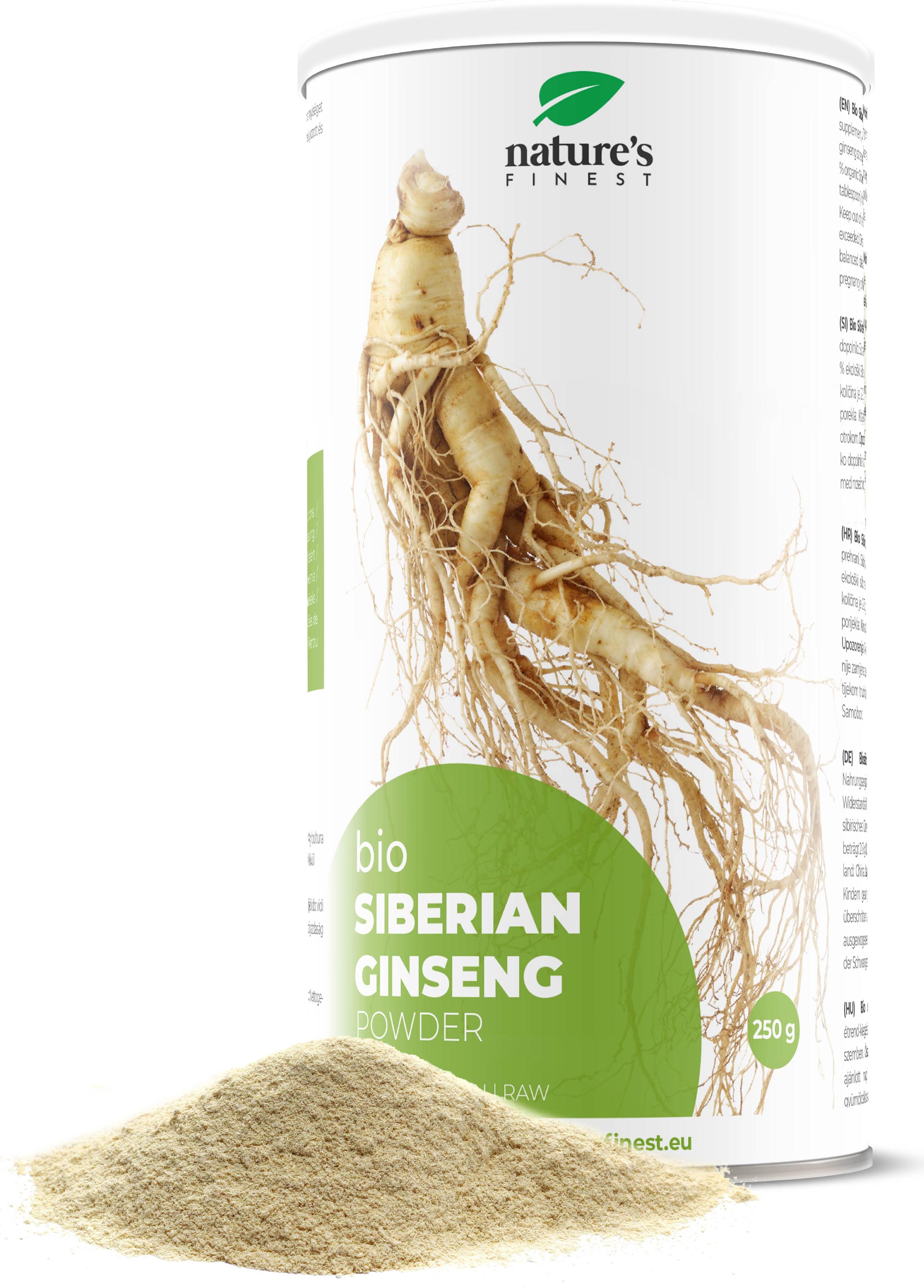 Nutrisslim d.o.o Nature's Finest Biologisch Sibirisches Ginseng Pulver - 100% Reines Natürliches Ginsengwurzelpulver - Qualität von Drittanbietern Getestet 5166