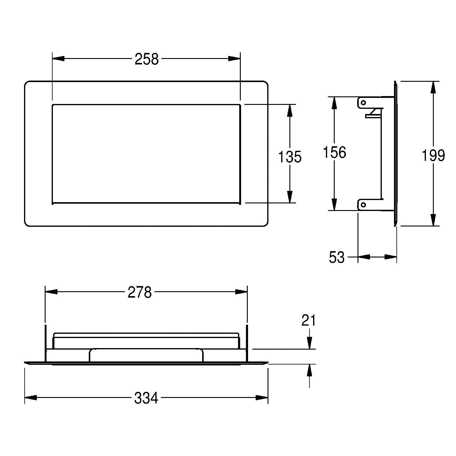 KWC AR Abfallabwurfklappe, RODAN, Edst., 330x53x195 mm, Einbau von oben 2030064649