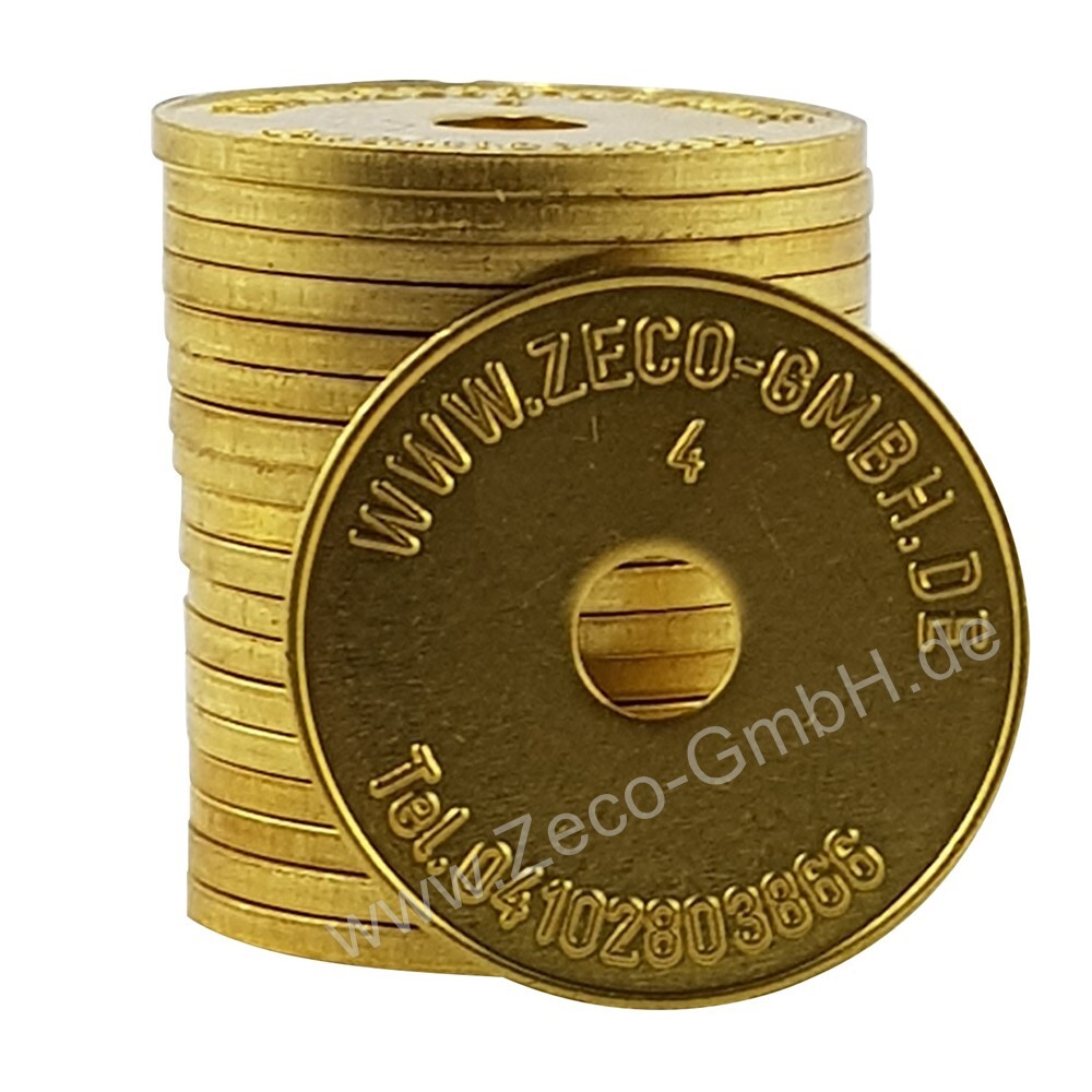 50 x Wertmarke Zeco 380, Waschmünze WM-5, Waschmarke WM5, wie Miele 1699380 38050K