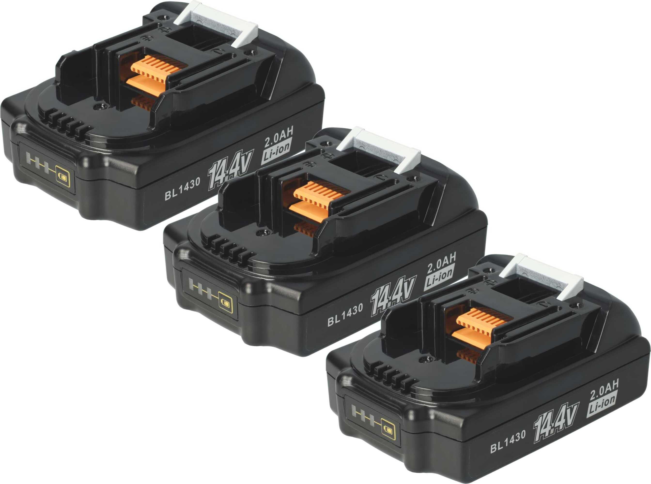 vhbw 3x Akku kompatibel mit Makita BBO140, BCF050, BCL140, BCL140Z, BCL142, BDA340Z, BCL142Z, BDA340RFE, BDA340 Werkzeug (2000 mAh, Li-Ion, 14,4 V) 128082282-2