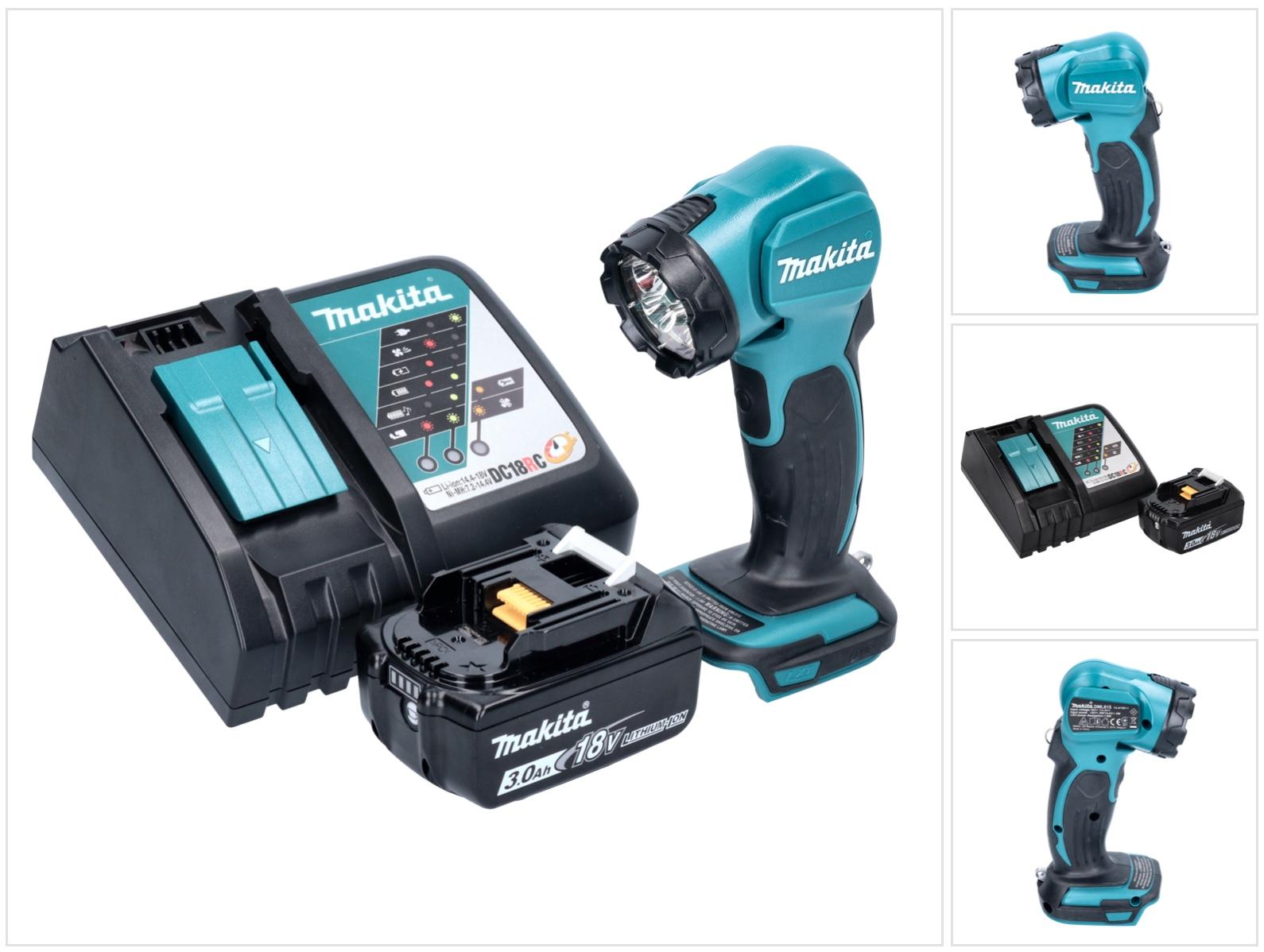Makita DEADML 815 RF1 LED Akku Handleuchte 14,4 - 18 V 160 lm + 1x Akku 3,0 Ah + Ladegerät DEADML815
