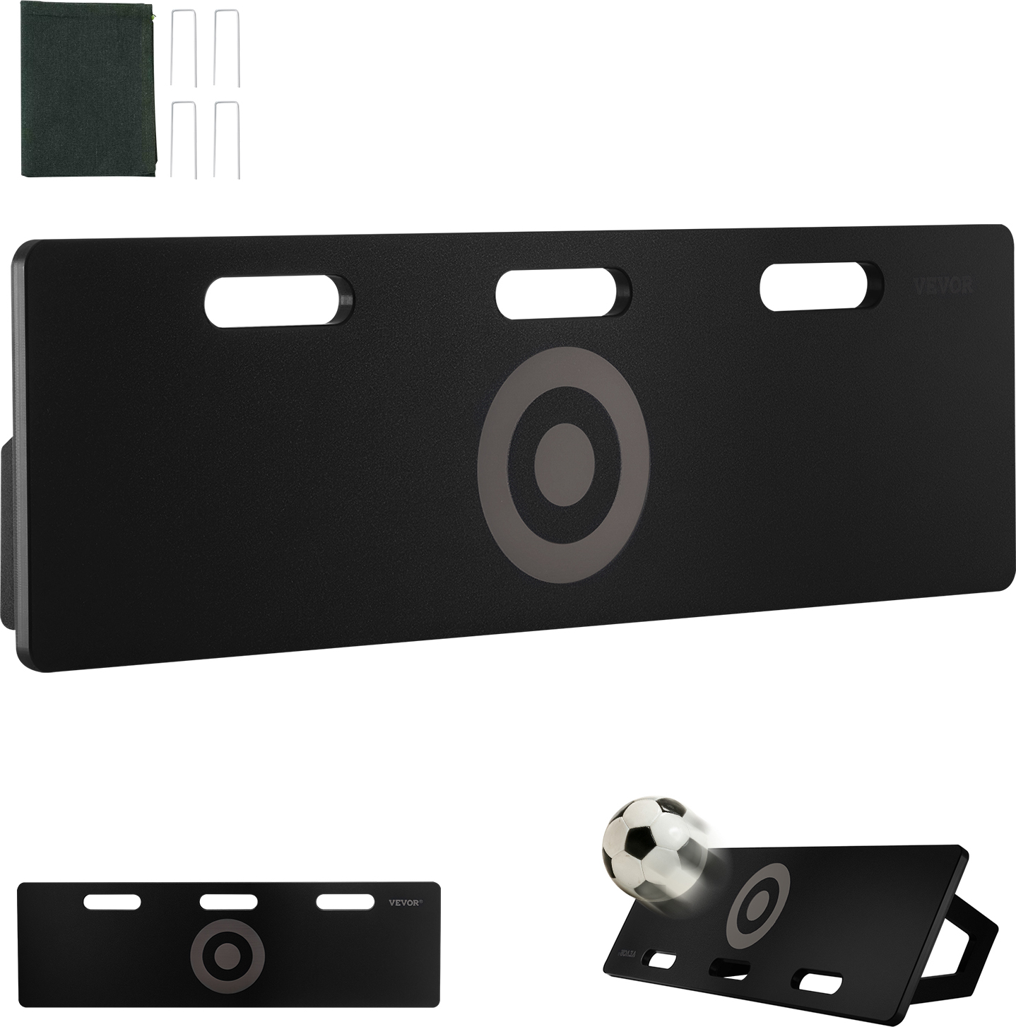 VEVOR Fußball-Rückwandbrett, tragbares Sprungbrett 100 x 30 cm, Trainingsbrett-Rückwand-Kicker für Fußballtraining, Pass- und Schießübungen