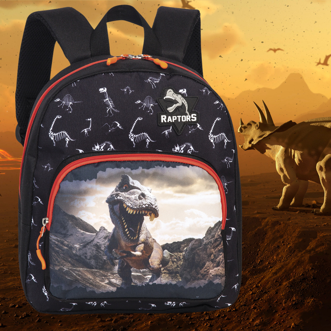 Fabrizio Kids Fabrizio Kinderrucksack *schwarz/feuerrot Fabrizio 20580-0102 Raptors