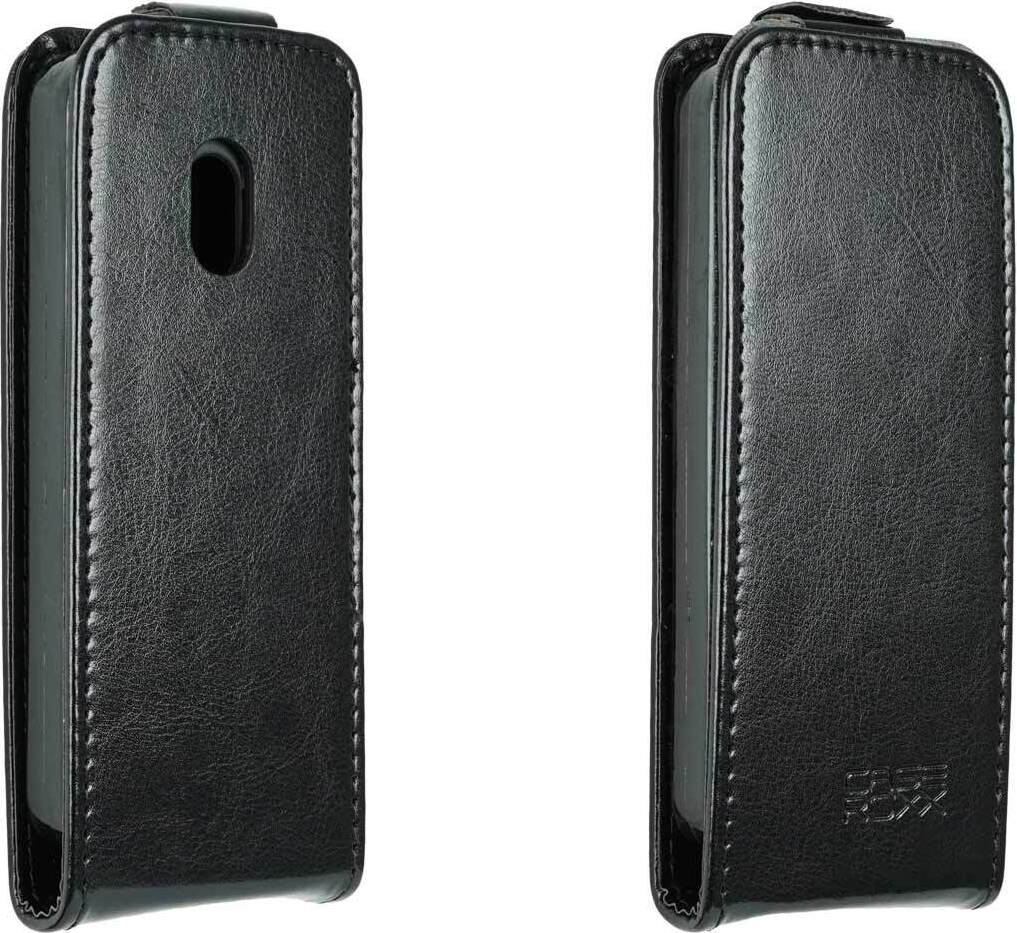 Caseroxx Flip Cover E Protettore Schermo Per Alcatel 2008G – Custodia In Pelle Sintetica Nera