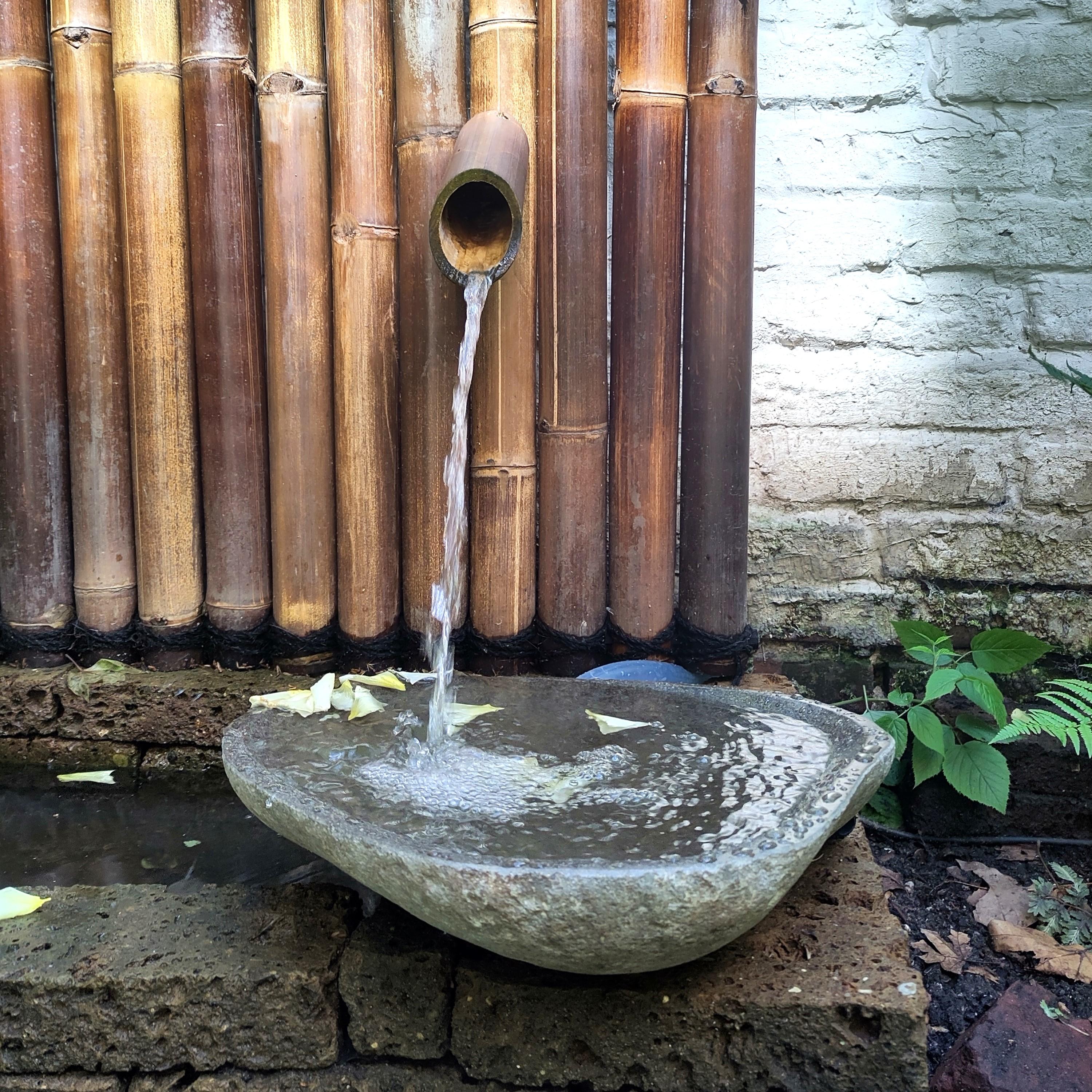 BambusBASIS Steinschale Flussstein SMALL