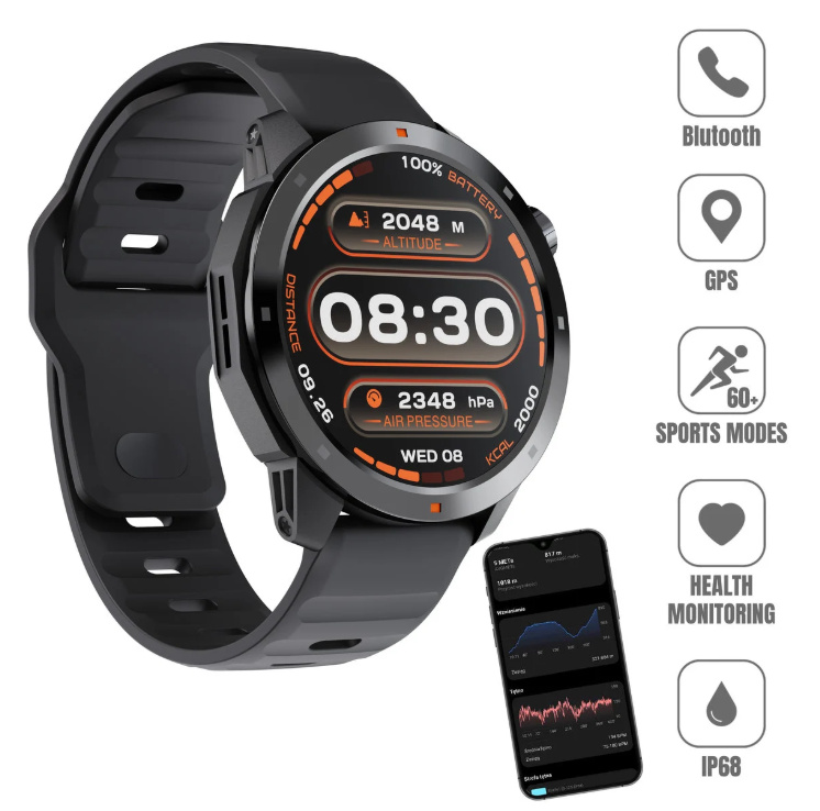 Smartwatch Kiano Watch Xtreme, Integrované GPS, IP68, Magnetická nabíjačka