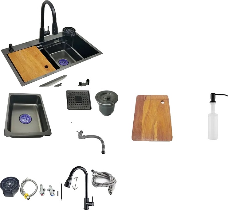 Nano Küchenspüle, Edelstahl, mehrere Größenoptionen, 68x46cm C