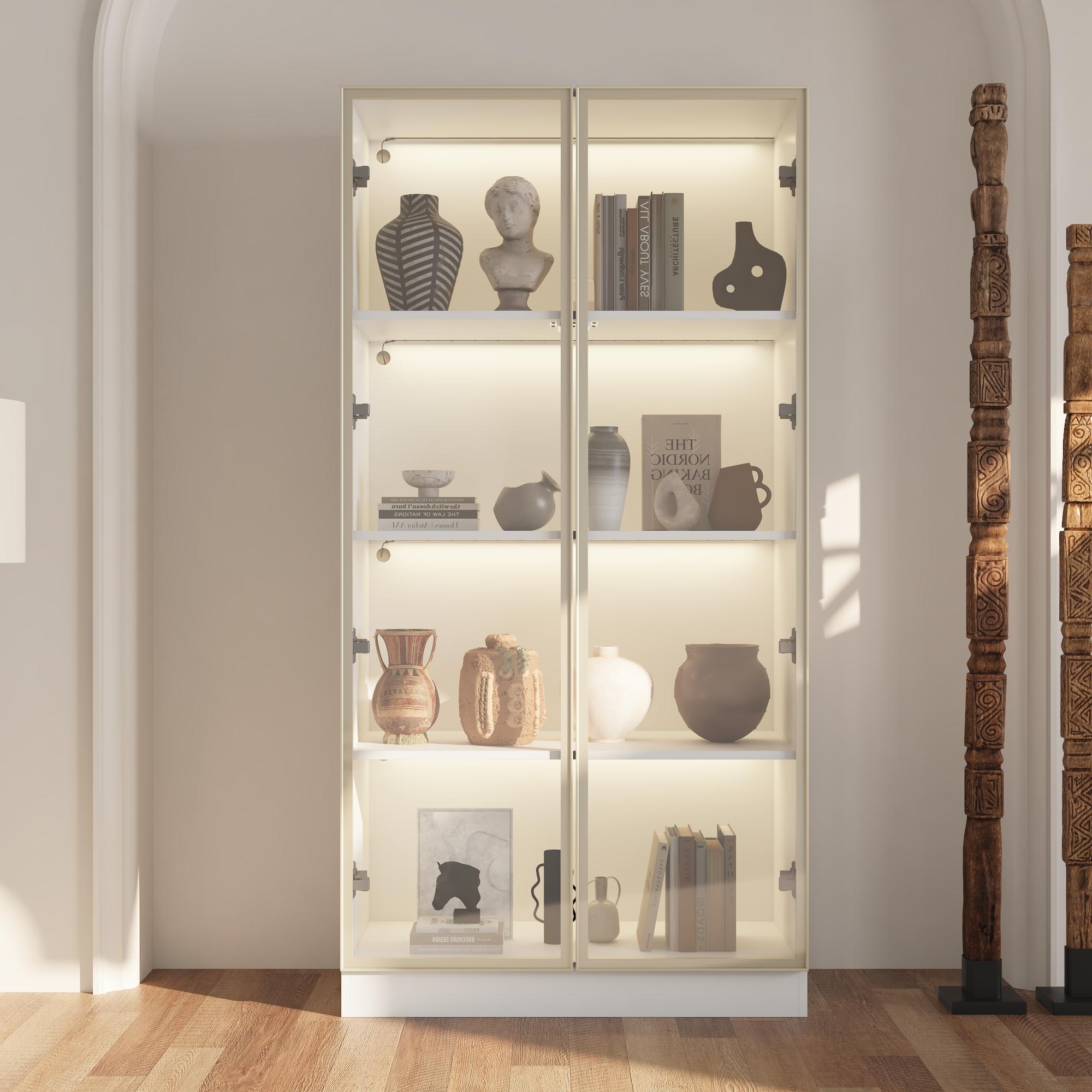 Luxus Vitrinenschrank Weiss Modern Fotos