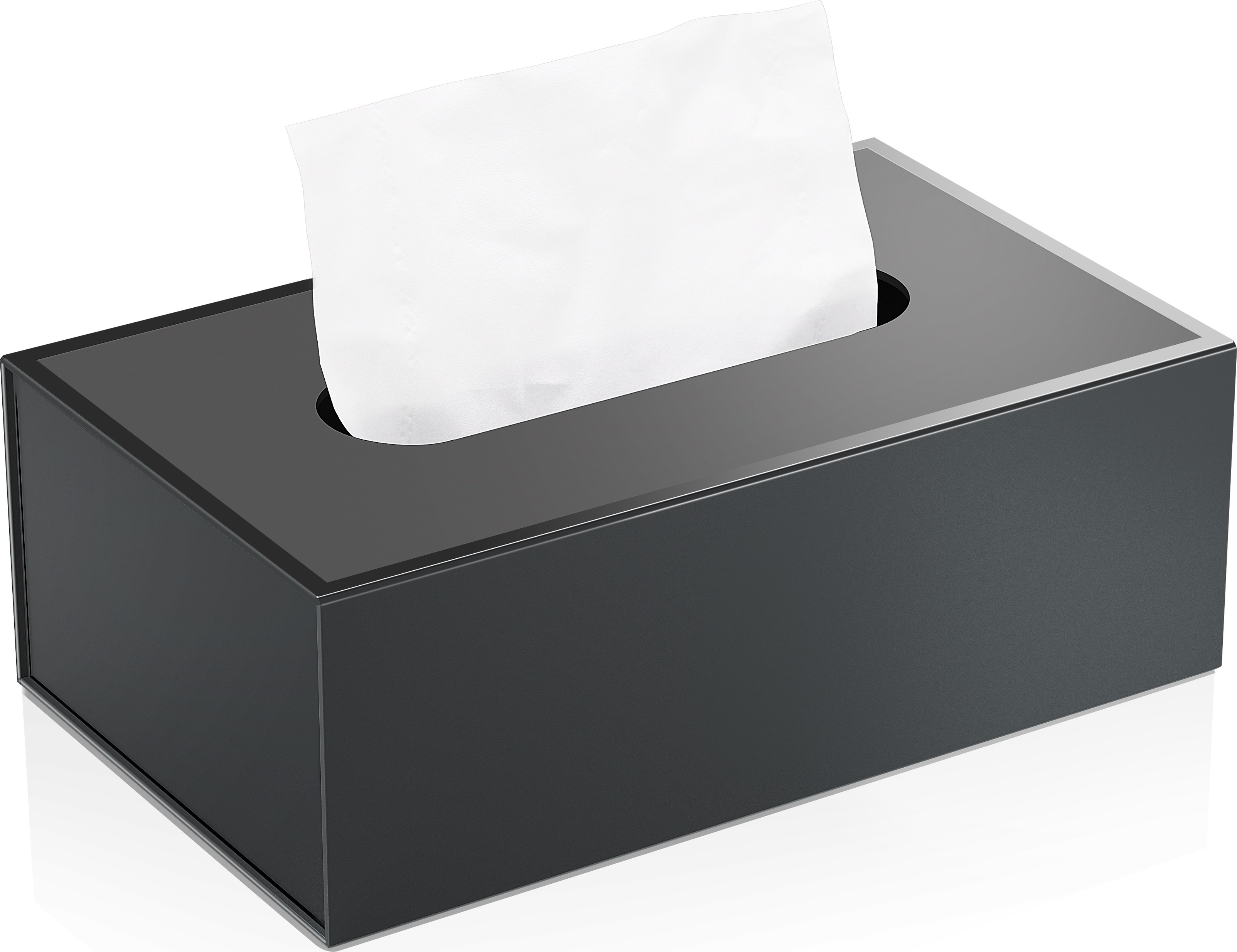 taschentuchbox schwarz metall ovimar quadratische Kosmetiktücher Box Teksmona Edelstahl schwarz matt Perfekter
