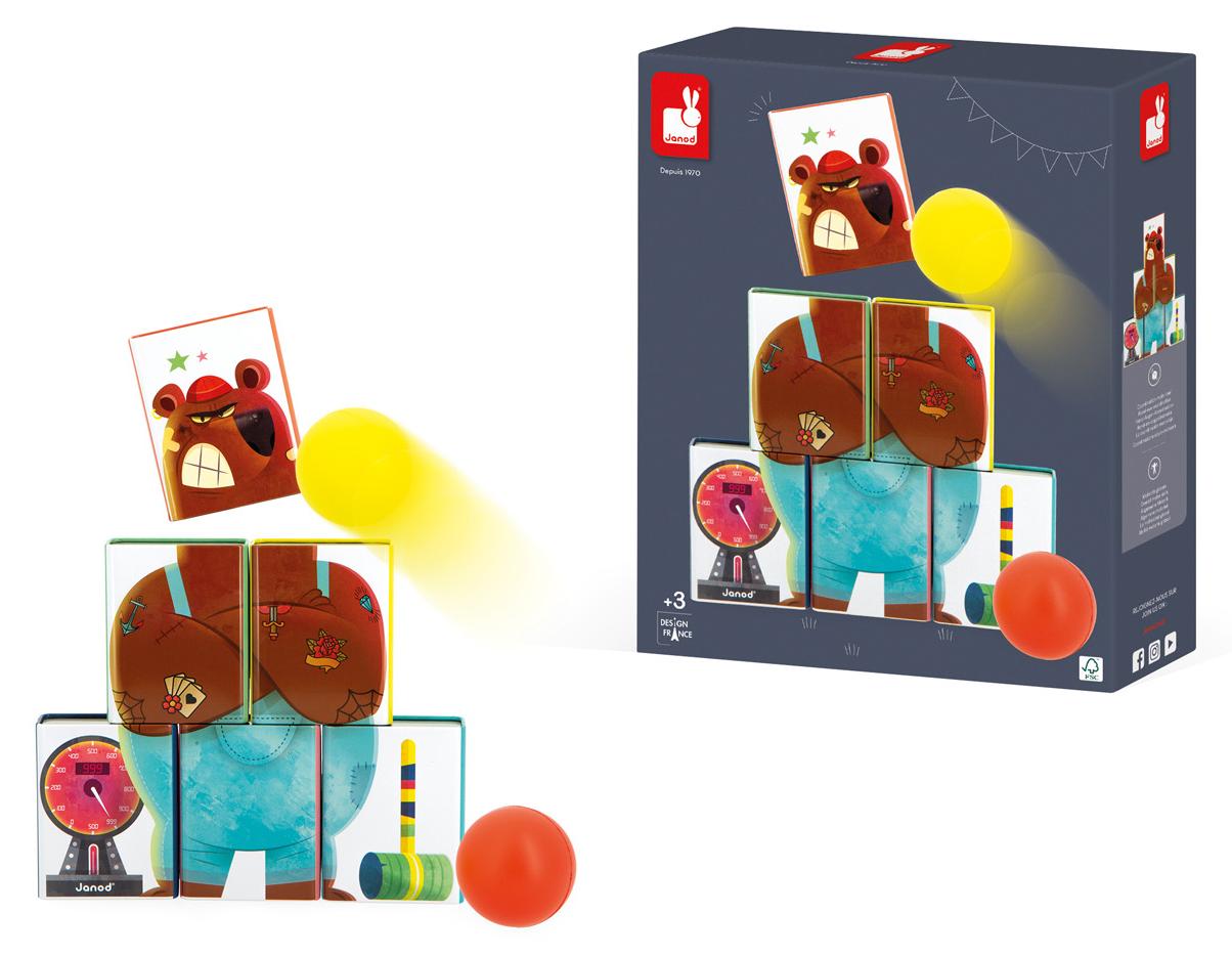 Janod Applepop - Wurfspiel mit Herr Bär für Kinder und Familie 3359