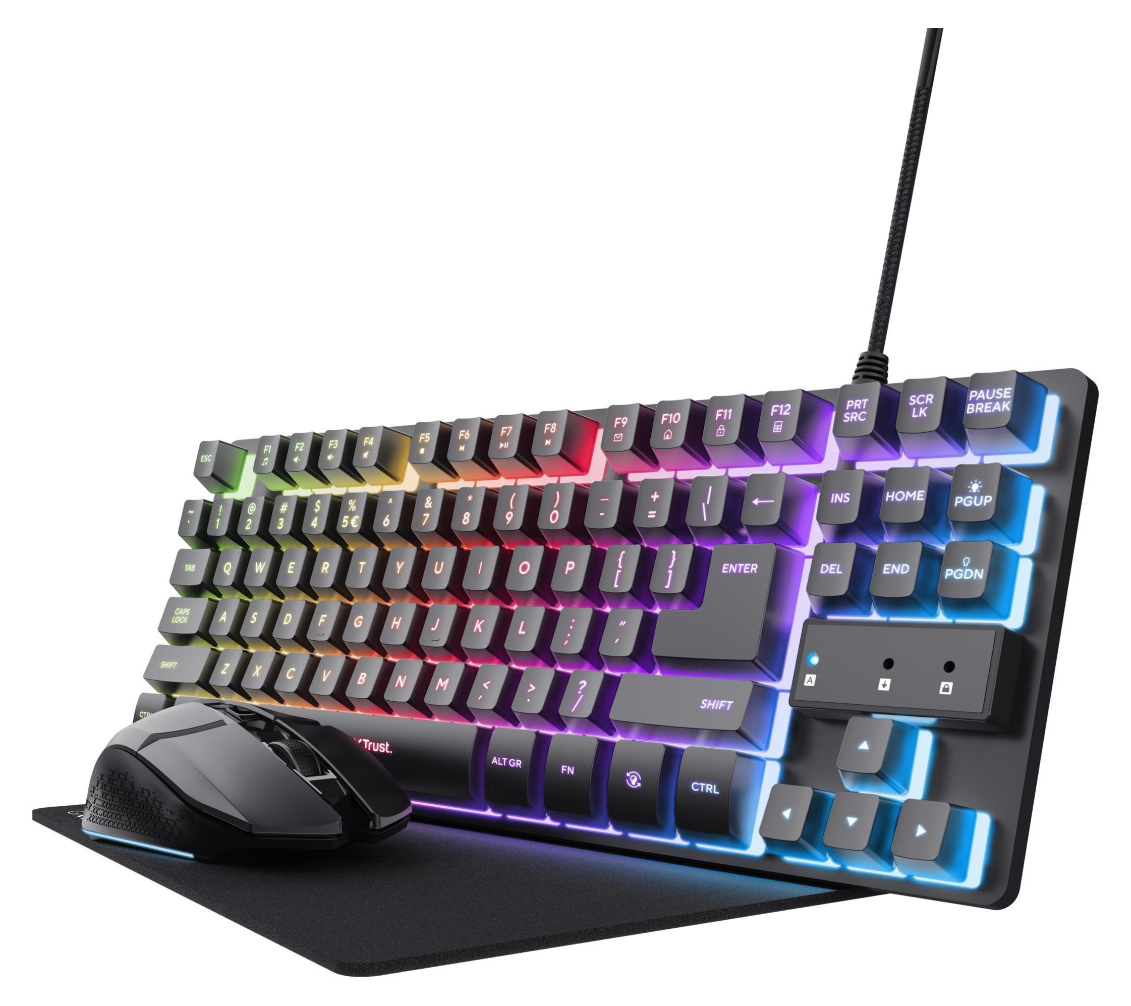 Trust GXT 794 3-in-1 Gaming-Set TKL-Tastatur, kabellose Maus und Mauspad 25393