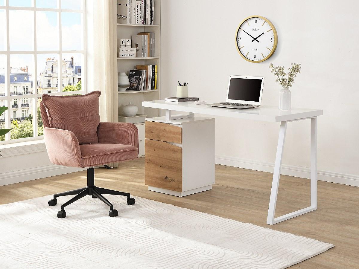 Bürostuhl höhenverstellbar - Cord - Rosa & Schwarz - BATARU von Pascal Morabito