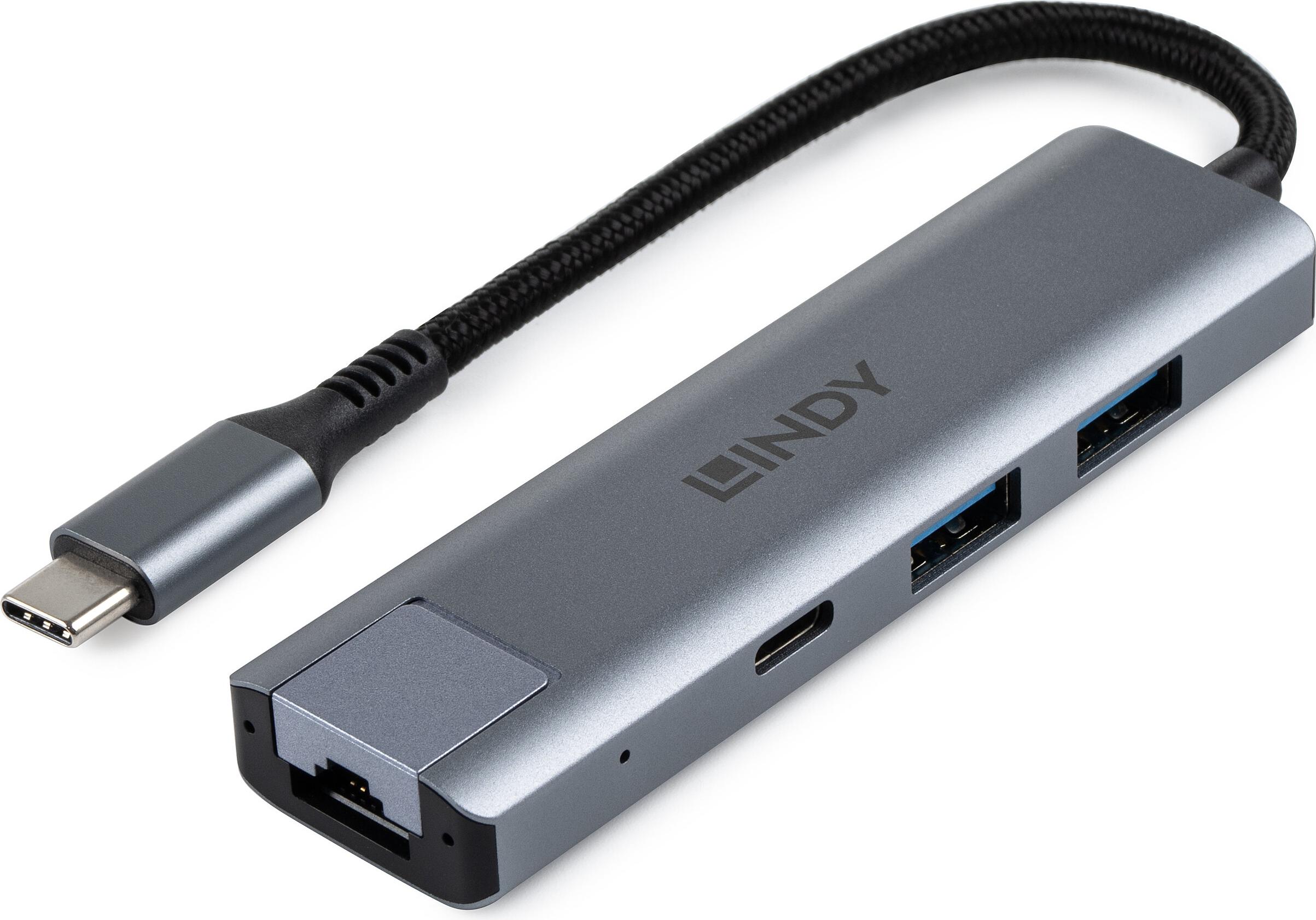 Lindy 43422 LINDY USB 3.2 Gen 2 Typ C Hub a gigabitový Ethernet