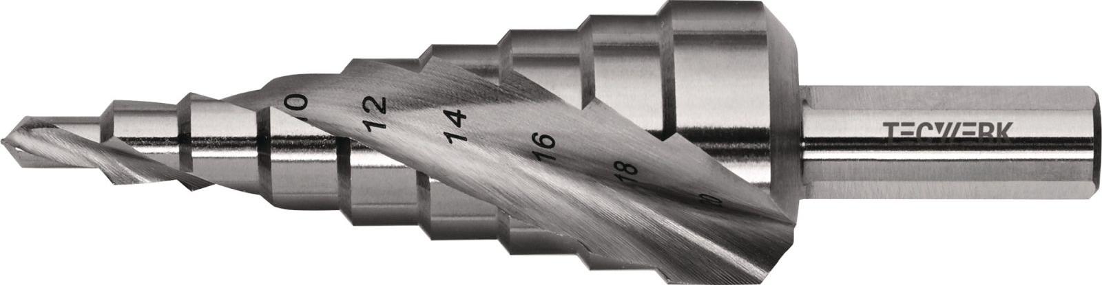 TECWERK Stufenbohrer Bohrbereich 4-20 mm HSS spiralgenutet Schneidenanzahl 2 Stufenanzahl 9 2000862082