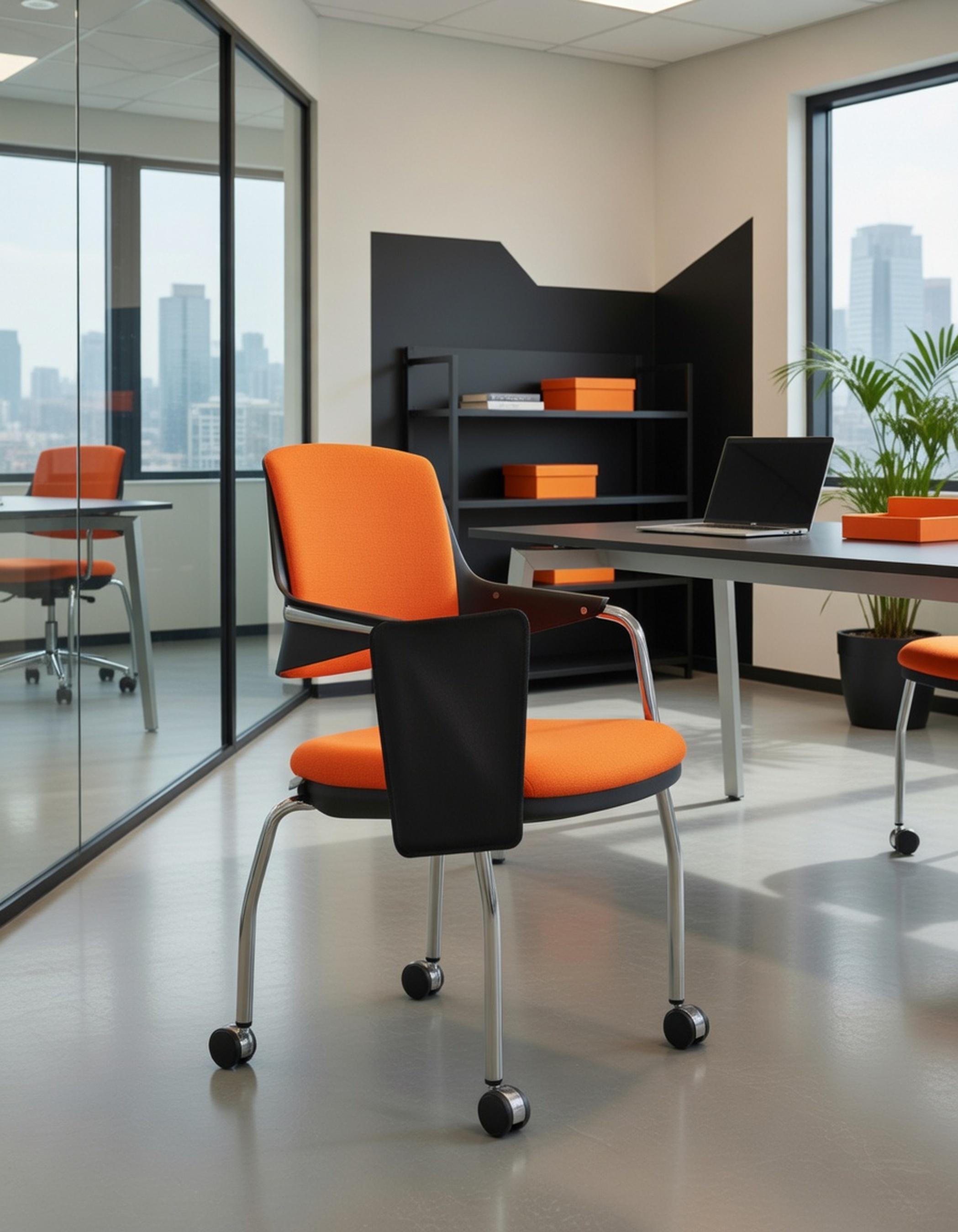 Xl Moebel Gmbh Bürosessel Orange mit stabiler Basis und ergonomischem Design