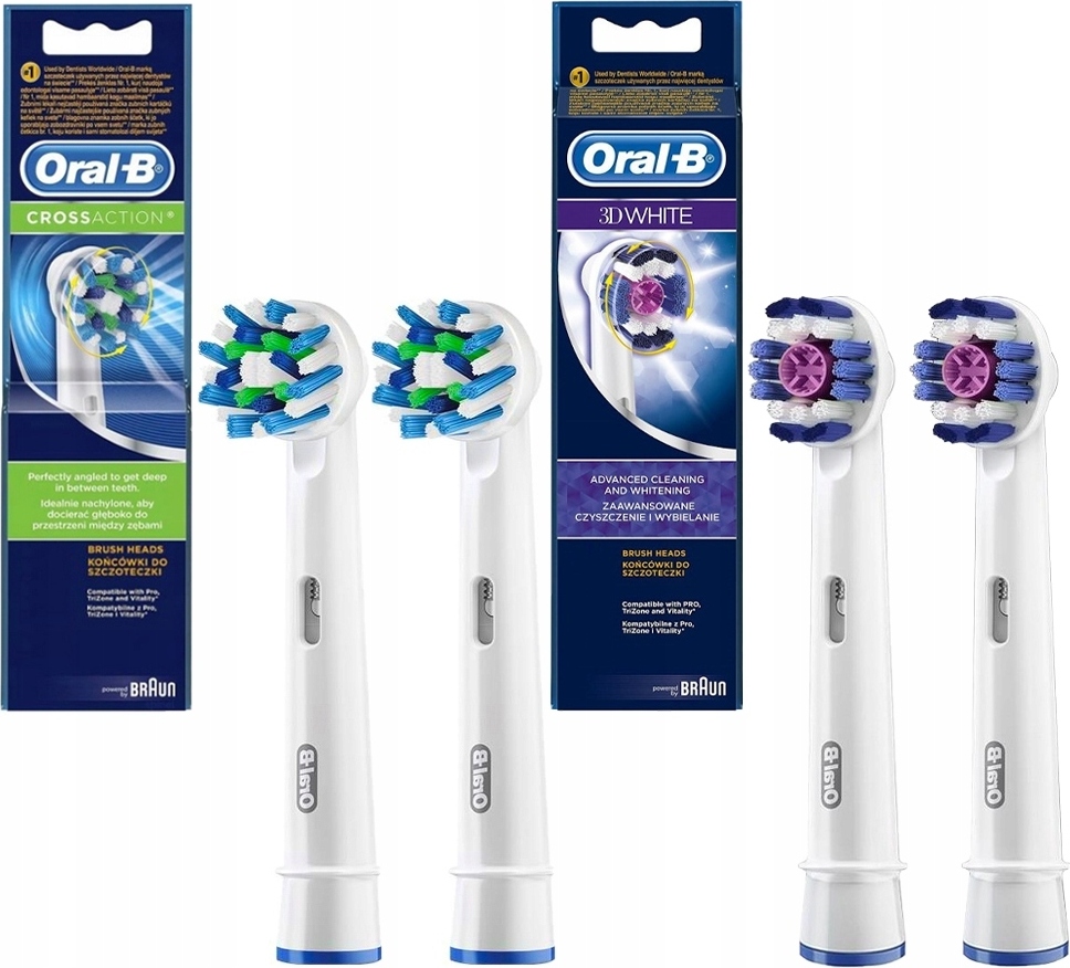 Originálny Hrot Oral-B Cross Action Eb50-Ab X2 + Hroty 3D White X2