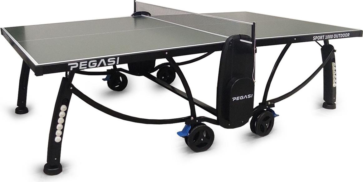 Pegasi Tischtennisplatte 1000 - Outdoor Spiele - Tischtennis - Outdoor Tischtennisplatte - Tischtennistisch Wetterfest - Tischtennisplatte outdoor klappbar - Original - Grün
