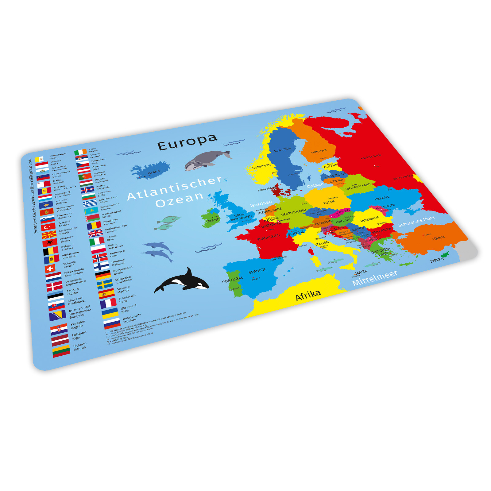 Tischset Platzset EU Länderflaggen aus Kunststoff abwaschbar 30 x 42 